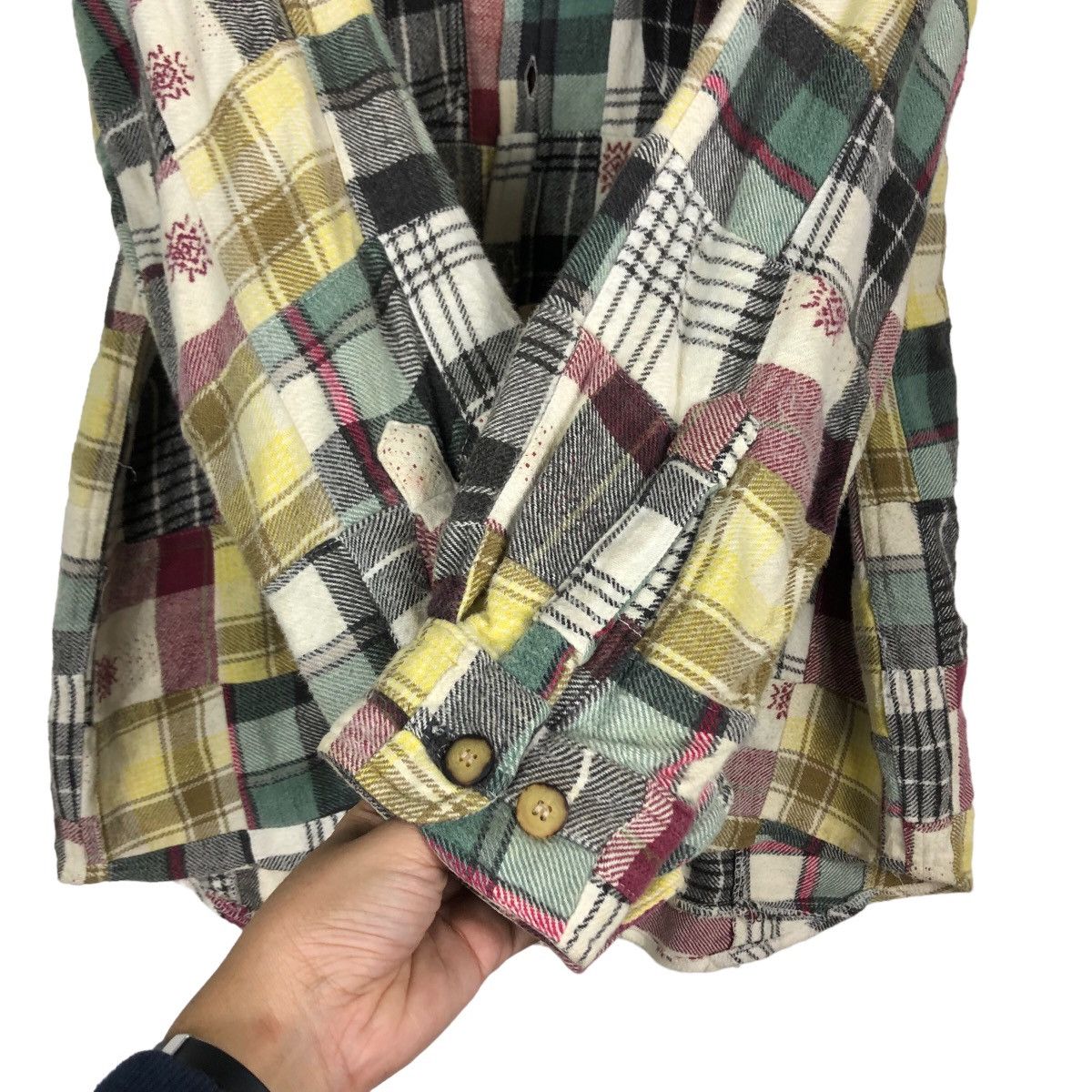 Flannel 🔥Vtg Flannel Jacket Patchwork Design Kearney House Japan Size US L / EU 52-54 / 3 - 15 Thumbnail