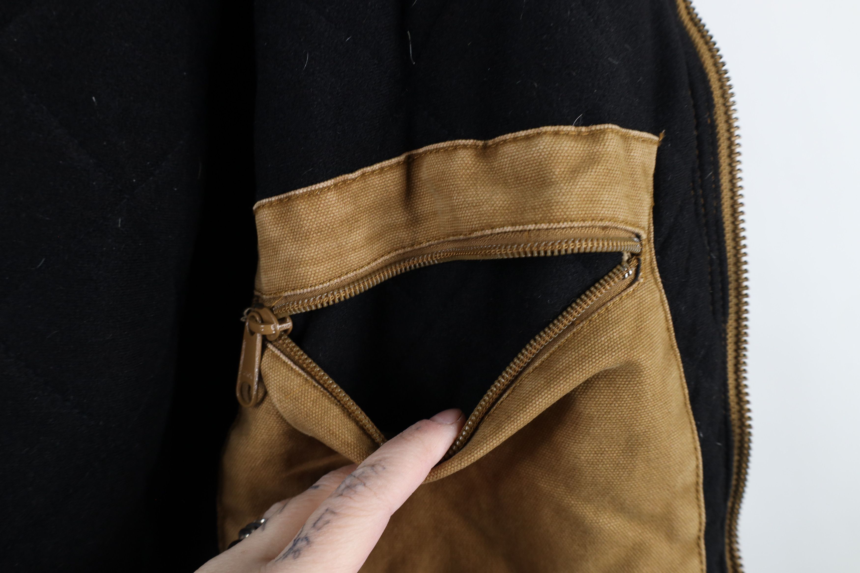 Vintage Vintage 90s Y2K Streetwear Canvas Hooded Jacket Brown Size US L / EU 52-54 / 3 - 12 Thumbnail