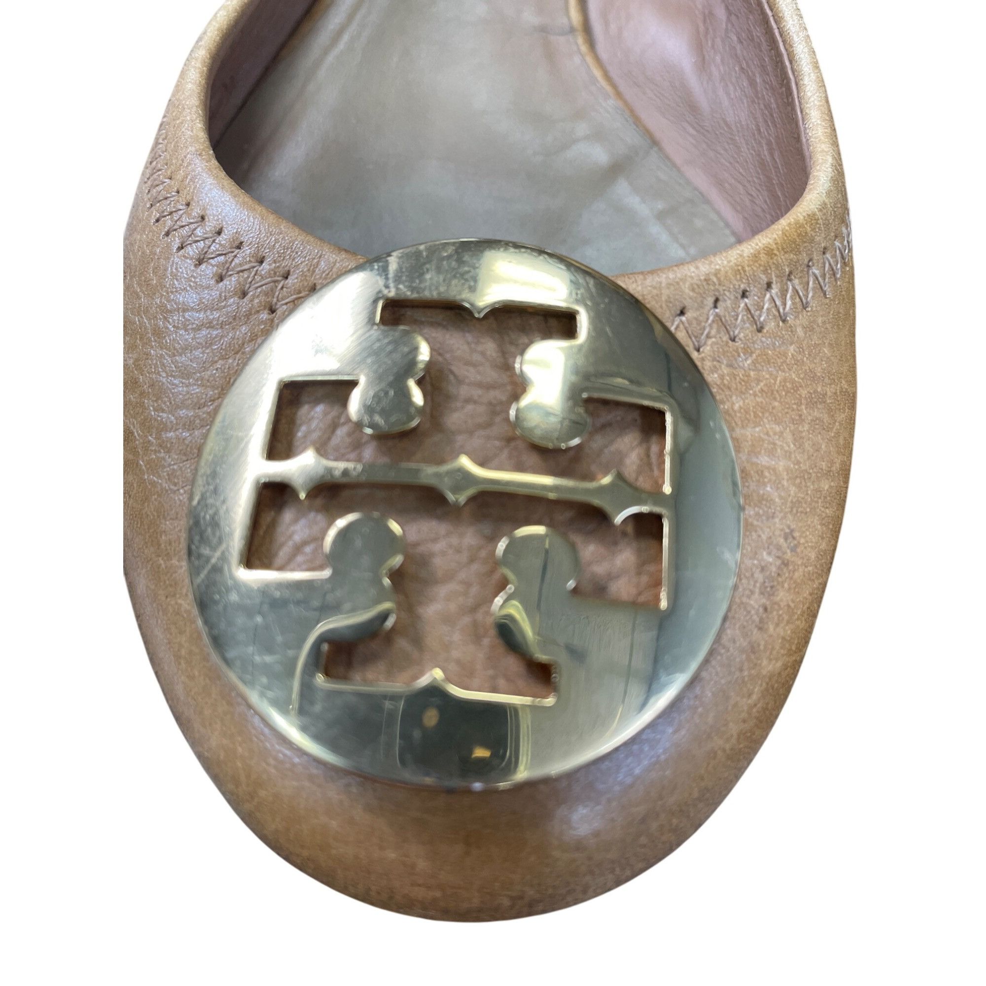 Tory Burch Tory Burch Womens Brown Leather Slip-On Flats Size 7M SKU 91 Size US 7 / IT 37 - 10 Thumbnail