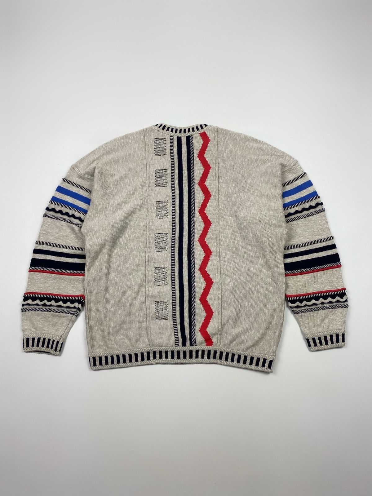 Carlo Colucci 1990’s Vintage Carlo Colucci Coloured 3D Cable Knit Sweater Size US XL / EU 56 / 4 - 7 Thumbnail