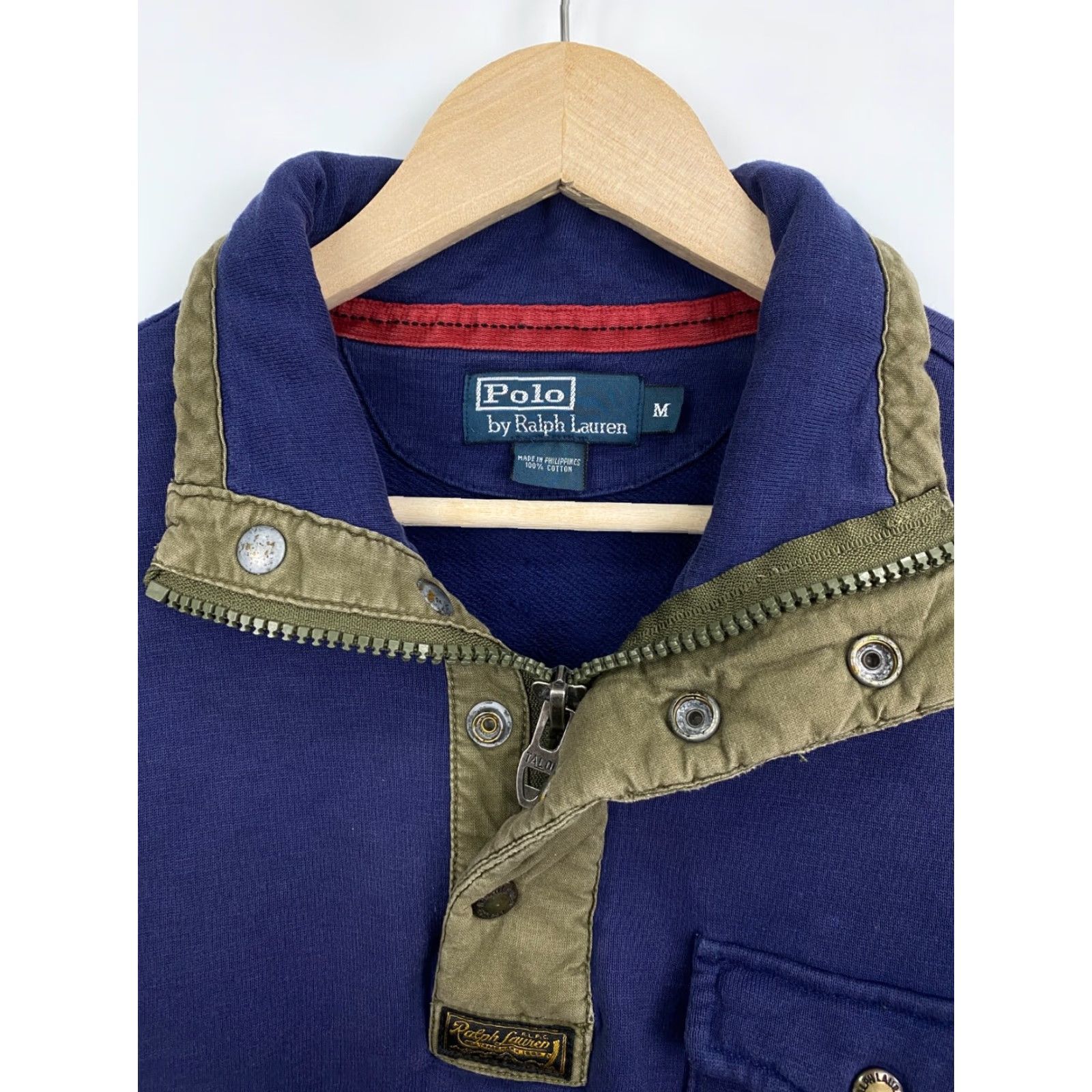 Polo Ralph Lauren VINTAGE Ralph Lauren Army Hoodie Mens M Dark Blue 90s Polo Ralph Lauren Pullover Hoodie Size US M / EU 48-50 / 2 - 4 Thumbnail