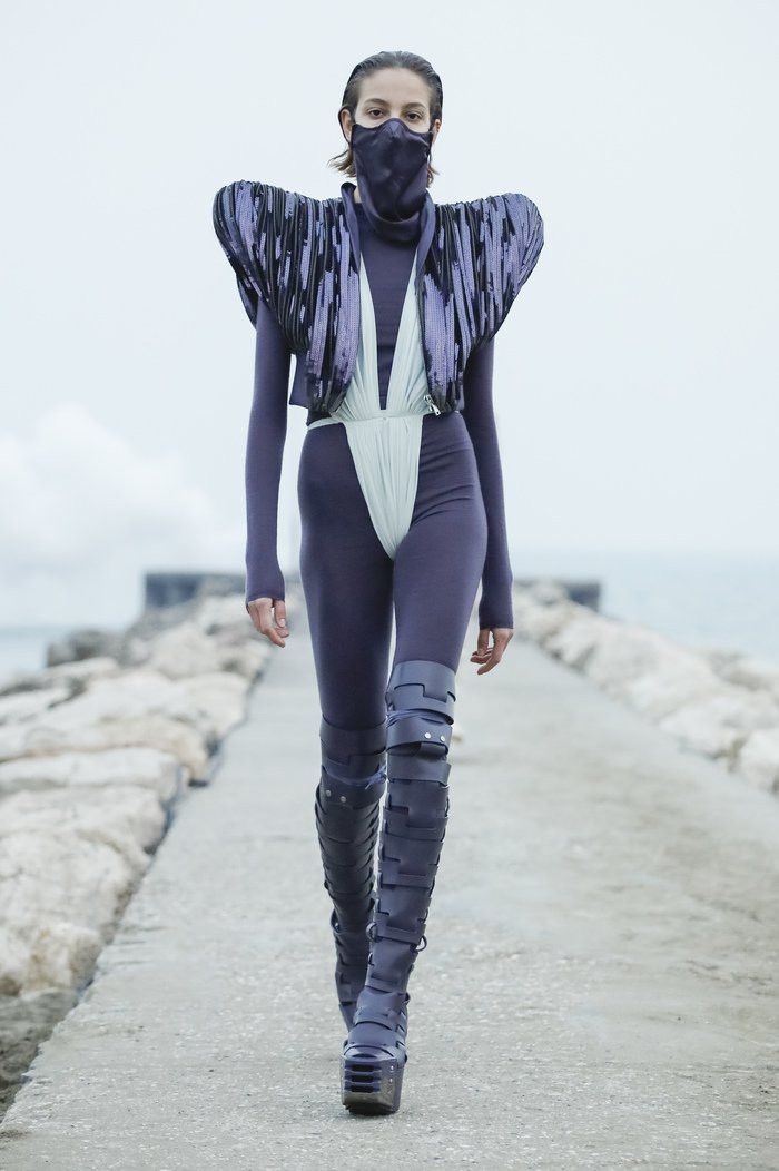 Rick Owens FW21 Runway Column Knit Eggplant Size M / US 6-8 / IT 42-44 - 13 Thumbnail
