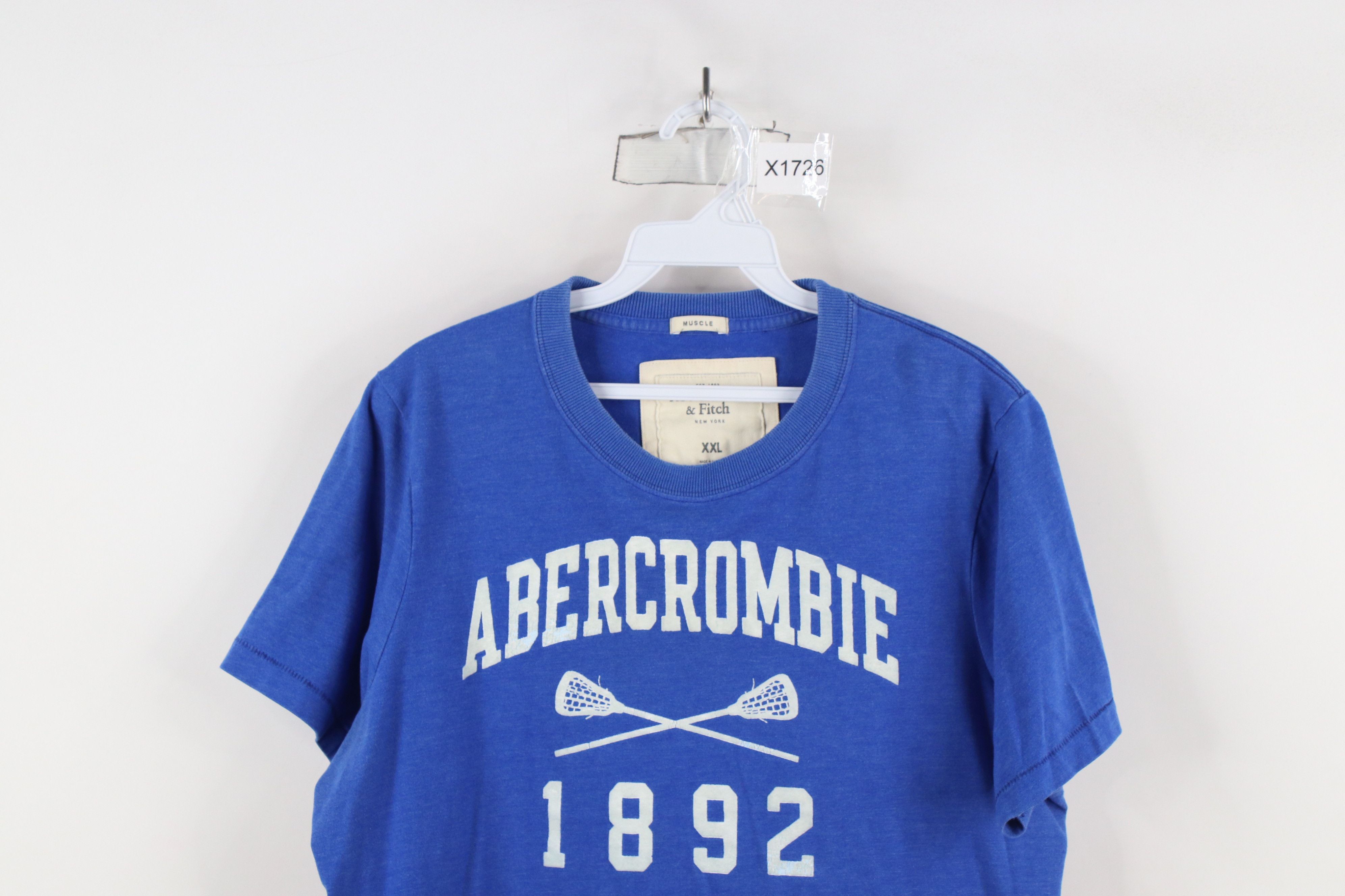 Abercrombie & Fitch × Vintage Vintage Y2K Abercrombie & Fitch Spell Out Lacrosse T-Shirt Size US XXL / EU 58 / 5 - 2 Thumbnail