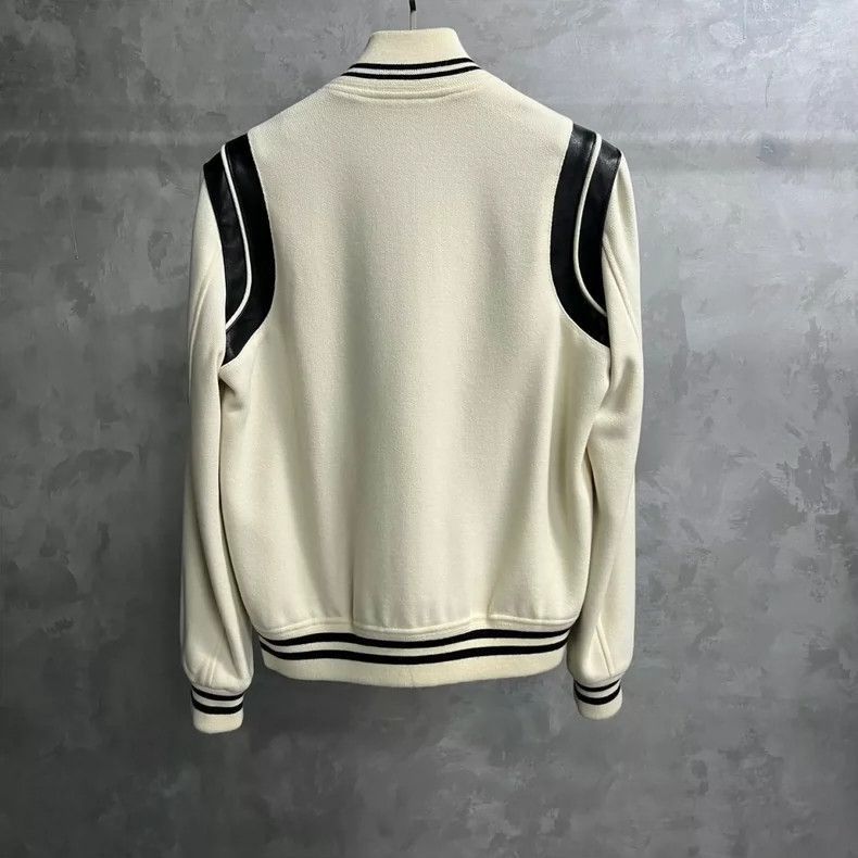 Saint Laurent Paris Saint Laurent White Logo Varsity Jacket- Size US L / EU 52-54 / 3 - 2 Thumbnail
