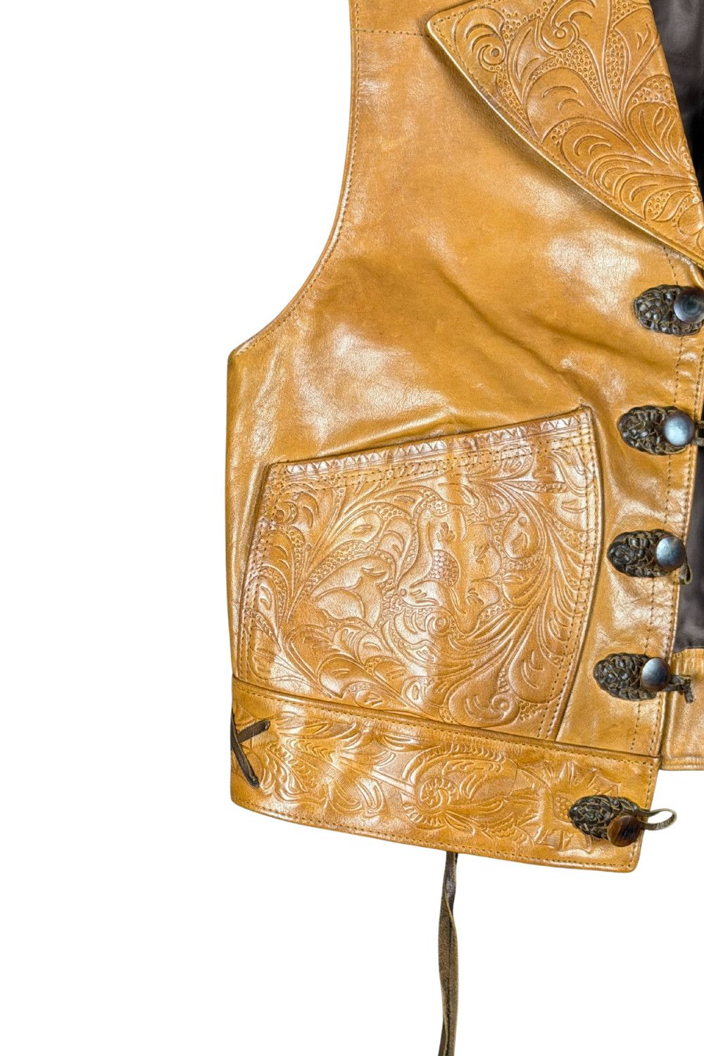 Polo Ralph Lauren Late 90s Ralph Lauren Embossed Western Leather Vest Size S / US 4 / IT 40 - 7 Thumbnail
