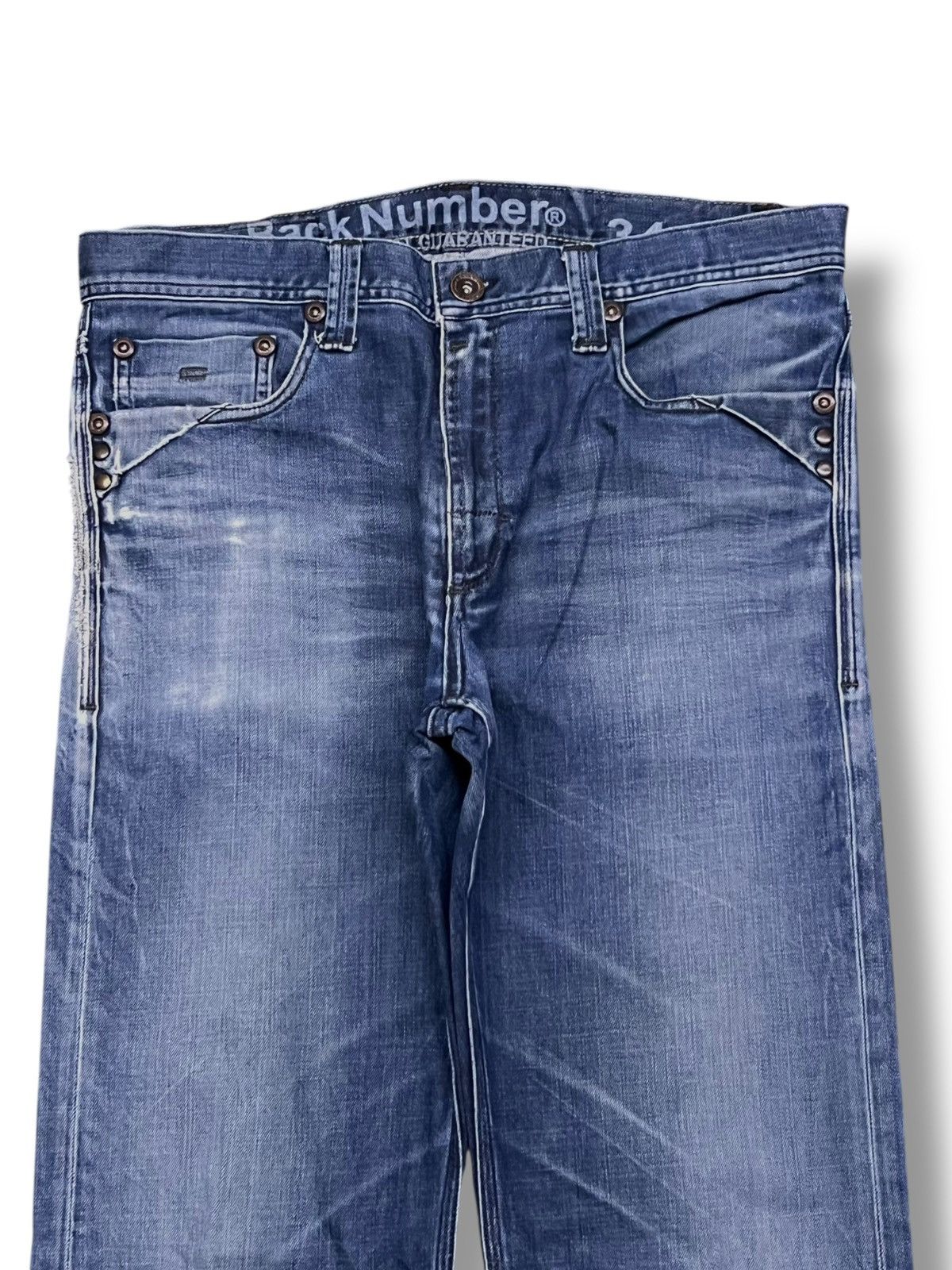 Japanese Brand Vintage Back Number®️Japan - Faded, Distressed Jeans Size US 36 / EU 52 - 4 Thumbnail