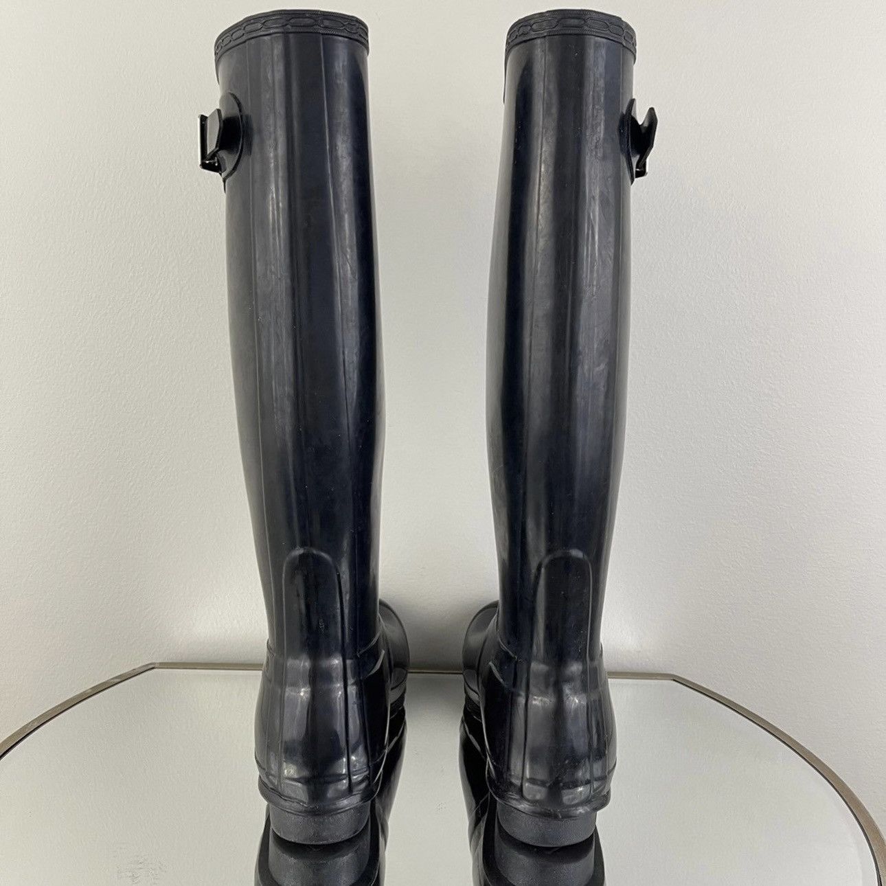 Hunter HUNTER Original Tall Black Gloss Rubber Knee High Rain Boots Size US 8 / IT 38 - 6 Thumbnail