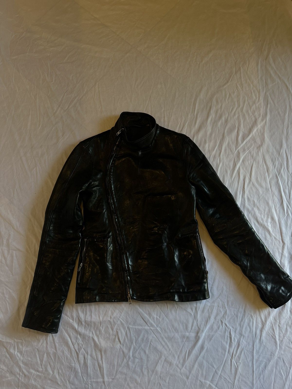 image of Carol Christian Poell Cors Black Leather Fencing Jacket, Men's (Size Small)
