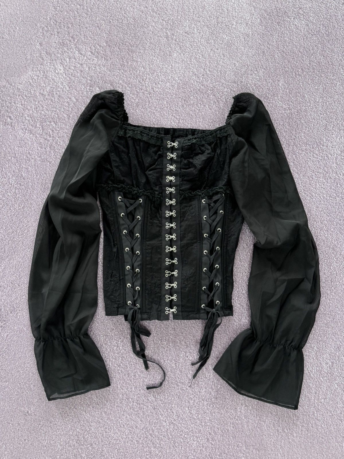 Hysteric Glamour Vintage Crazy Design 00s Opium Mesh Long Sleeve - Goth Size M / US 6-8 / IT 42-44 - 1 Thumbnail