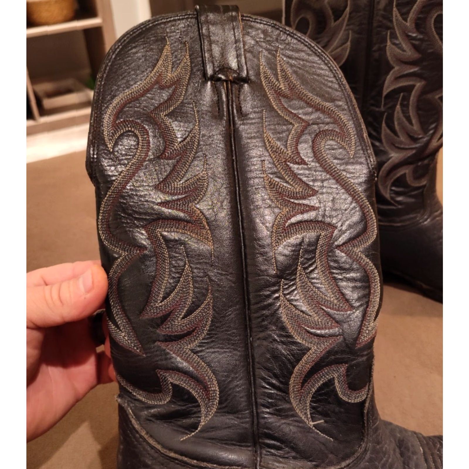 Vintage VINTAGE Nocona Boots Western Cowboy Boots Leather Black 9 Mens Model 6501 US Made E width -041 Size US 9 / EU 42 - 3 Thumbnail