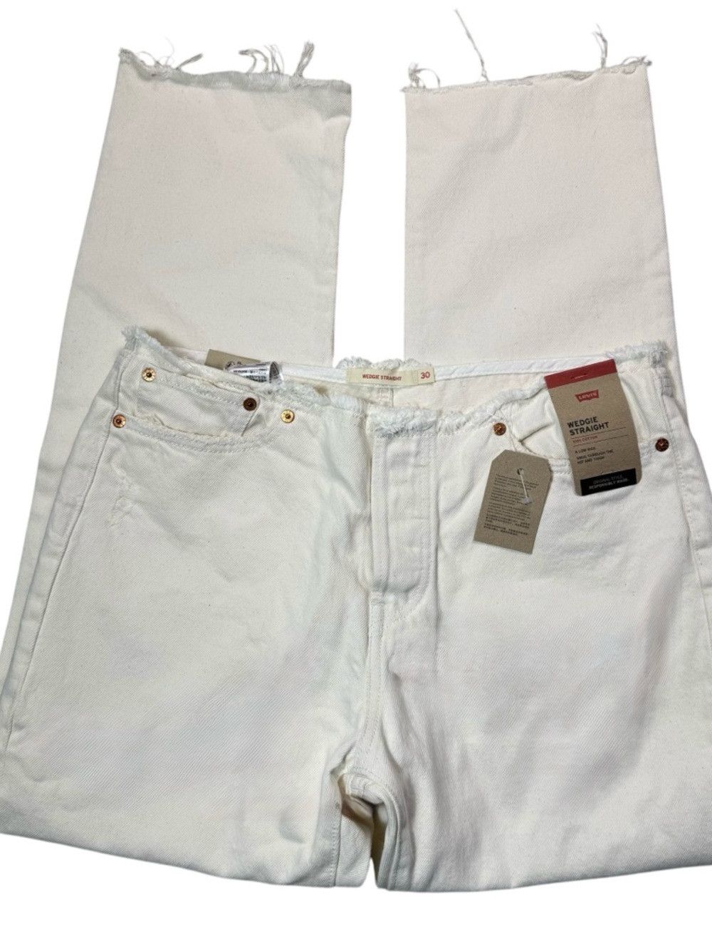 Levi's NWT New Levi's Wedgie Straight Leg Ripped Waistband Jeans I Size 30" / US 8 / IT 44 - 4 Thumbnail