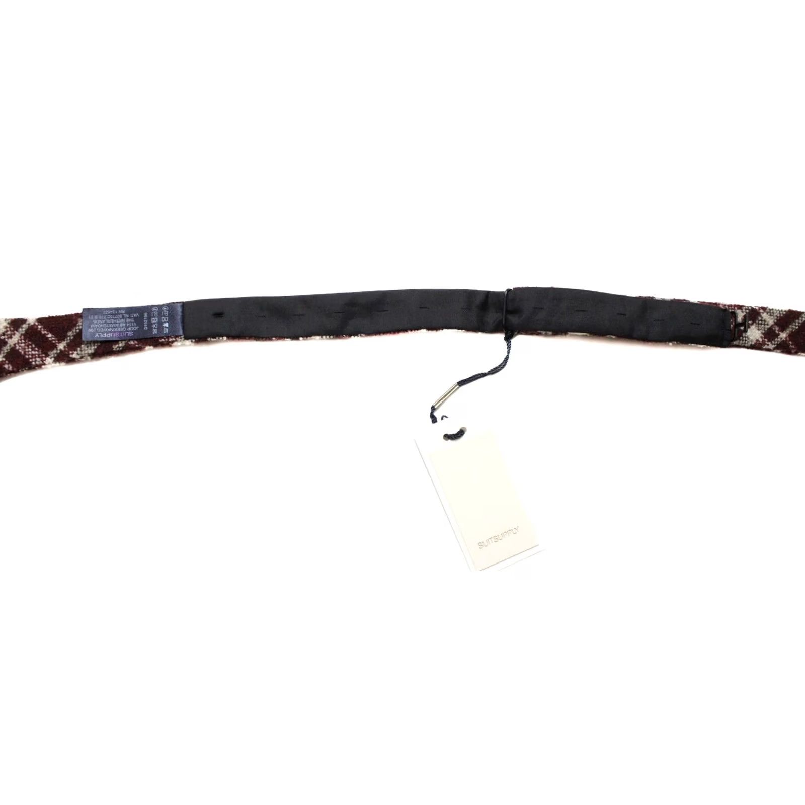 Suitsupply SUITSUPPLY Check Bordeaux Bow Tie Men's ONE SIZE Wool Blend Tied Size ONE SIZE - 3 Thumbnail