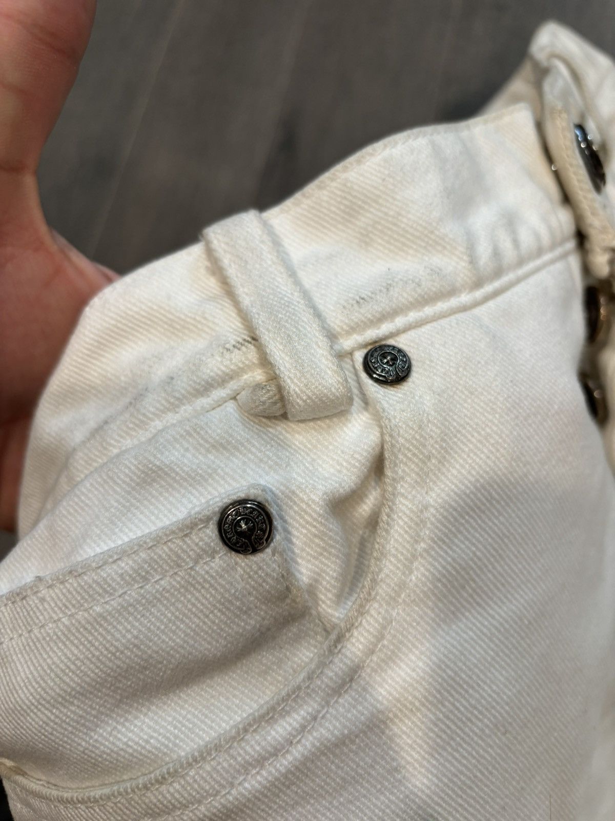 Chrome Hearts Chrome hearts white flare pants 30 Size US 30 / EU 46 - 4 Thumbnail