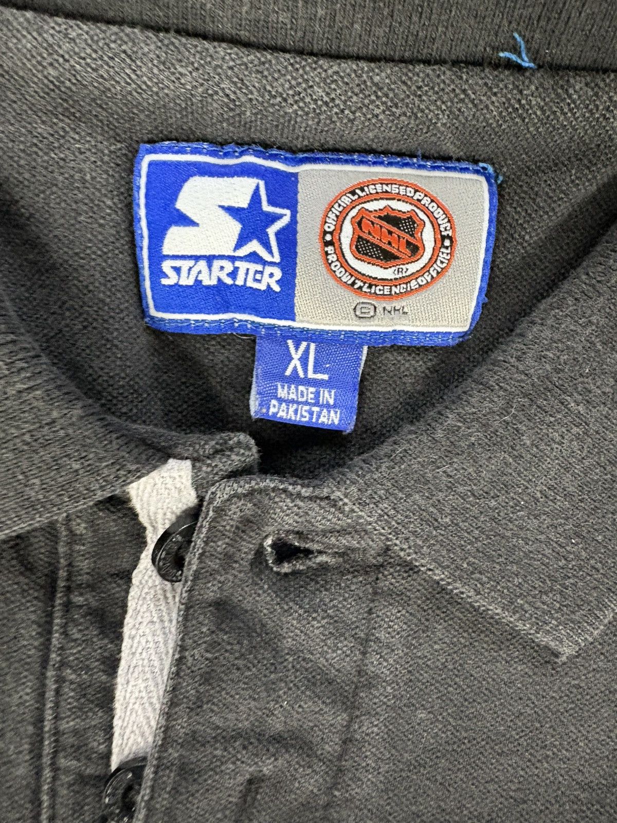 NHL × Vintage Vintage 1990s Starter Pittsburgh Penguins Polo Shirt Size US XL / EU 56 / 4 - 4 Thumbnail