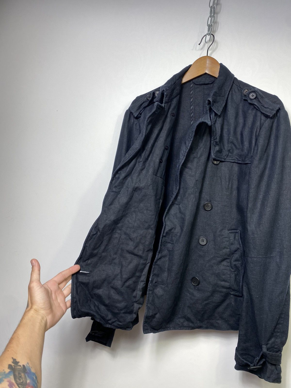 Allsaints Allsaints Spitalfields Double Breasted Linen Revenge Coat Size US M / EU 48-50 / 2 - 11 Thumbnail