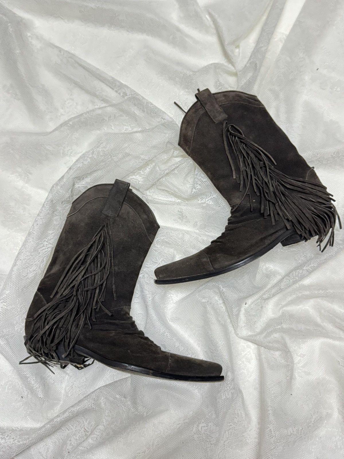 John Galliano Vintage fringe suede boots