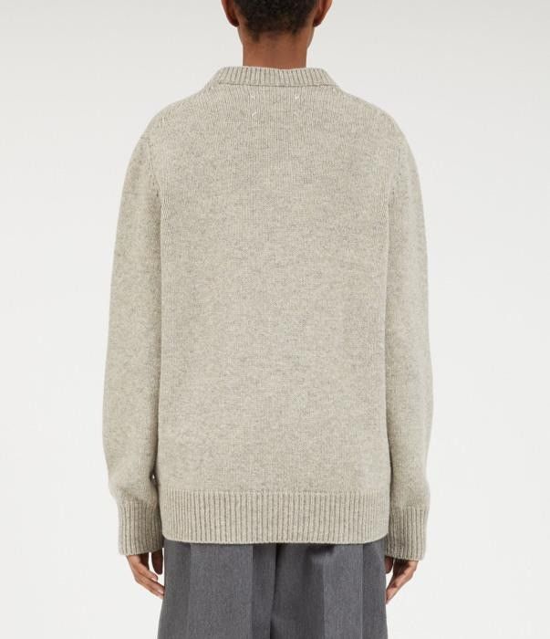 Maison Margiela o1bcso1str0526 555 / Wool Crewneck Sweater in Light Beige Size M / US 6-8 / IT 42-44 - 2 Thumbnail