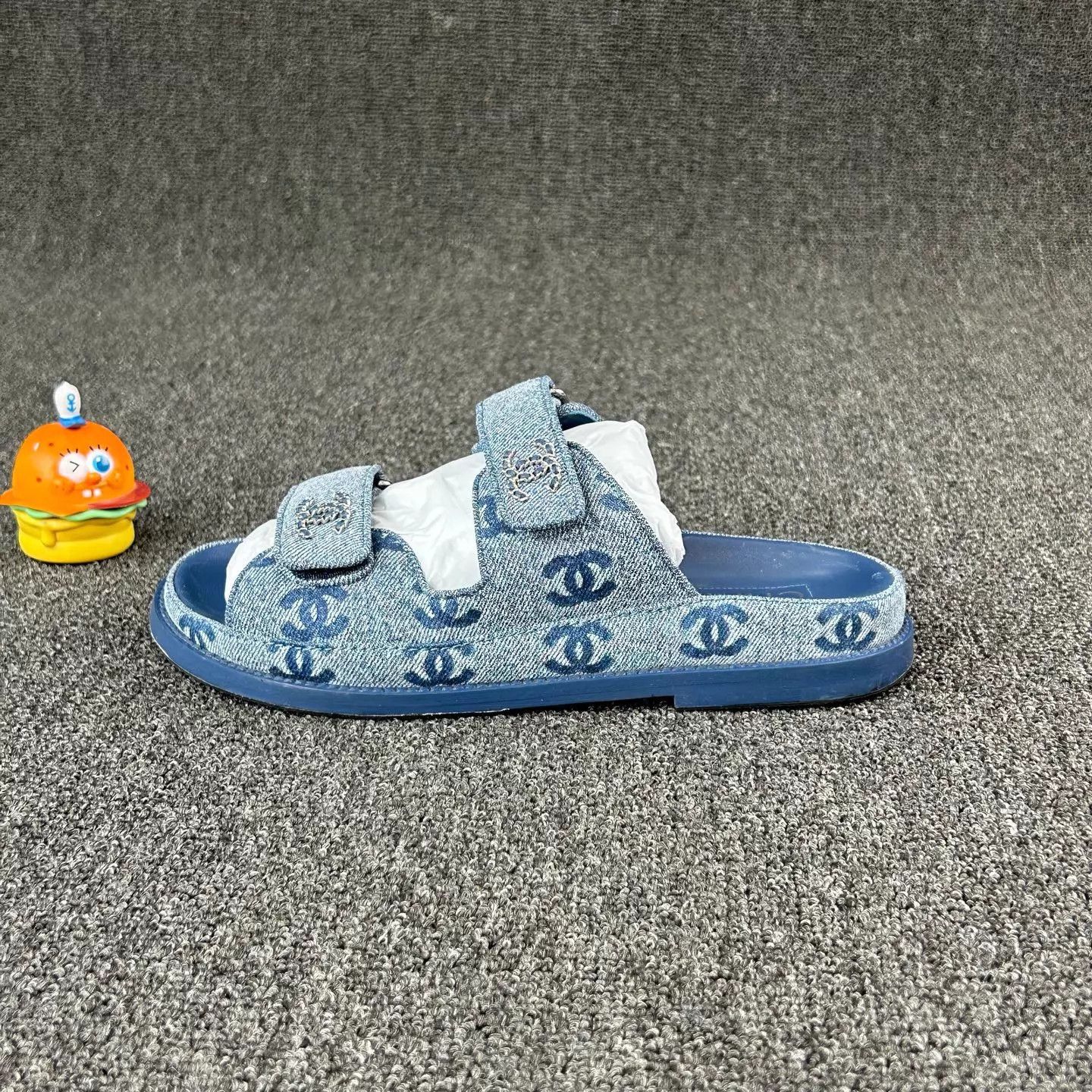 Chanel Chanel 25P All Over Print Denim Velcro Slipper 36 Size US 5.5 / IT 35.5 - 3 Thumbnail