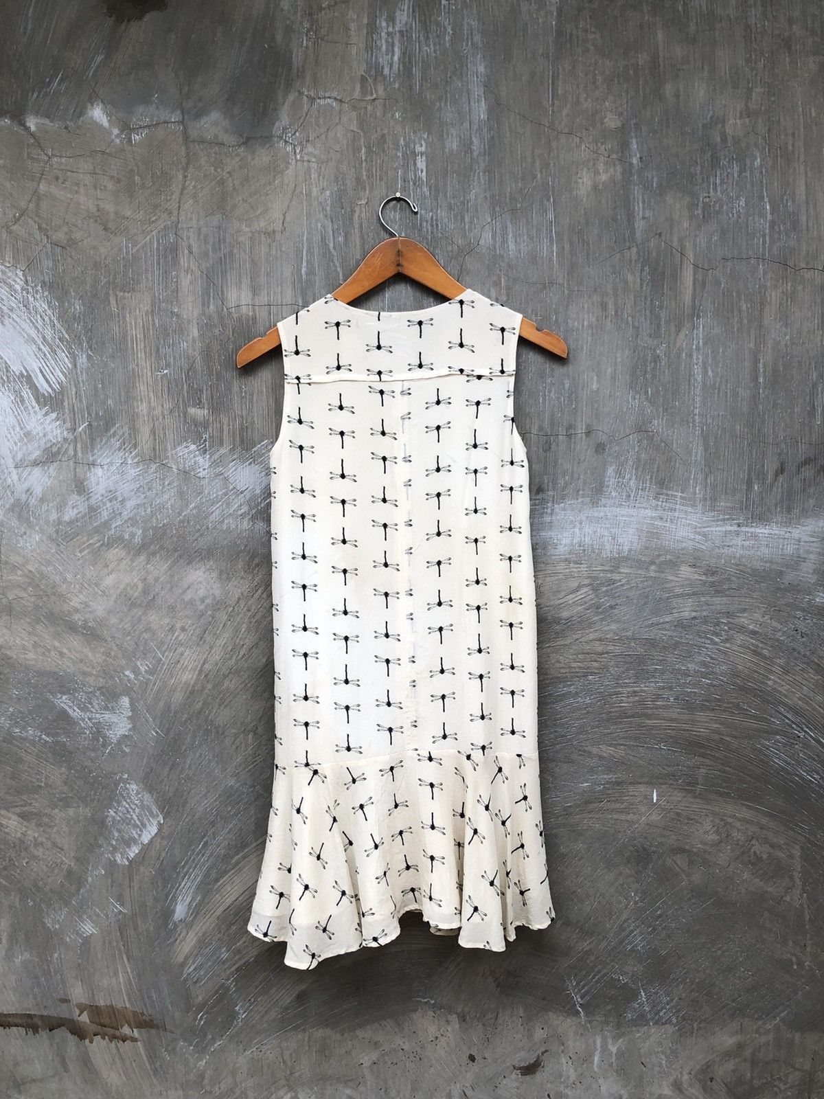 MAX&Co. MAX&Co Dragonfly Pattern Women White Midi Dress Size XS / US 0-2 / IT 36-38 - 9 Thumbnail