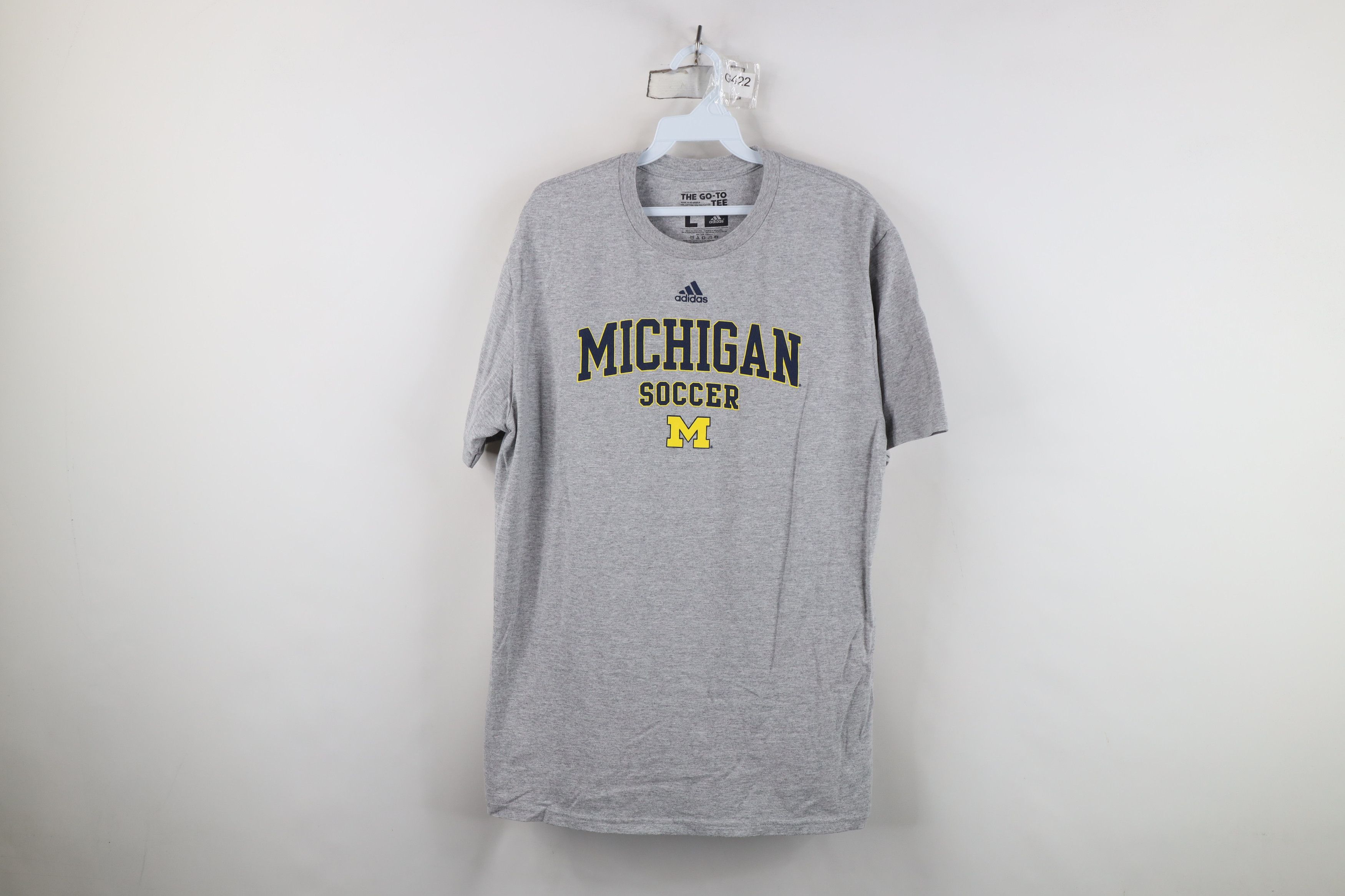 Adidas Adidas University of Michigan Soccer T-Shirt Heather Gray Size US L / EU 52-54 / 3 - 1 Thumbnail