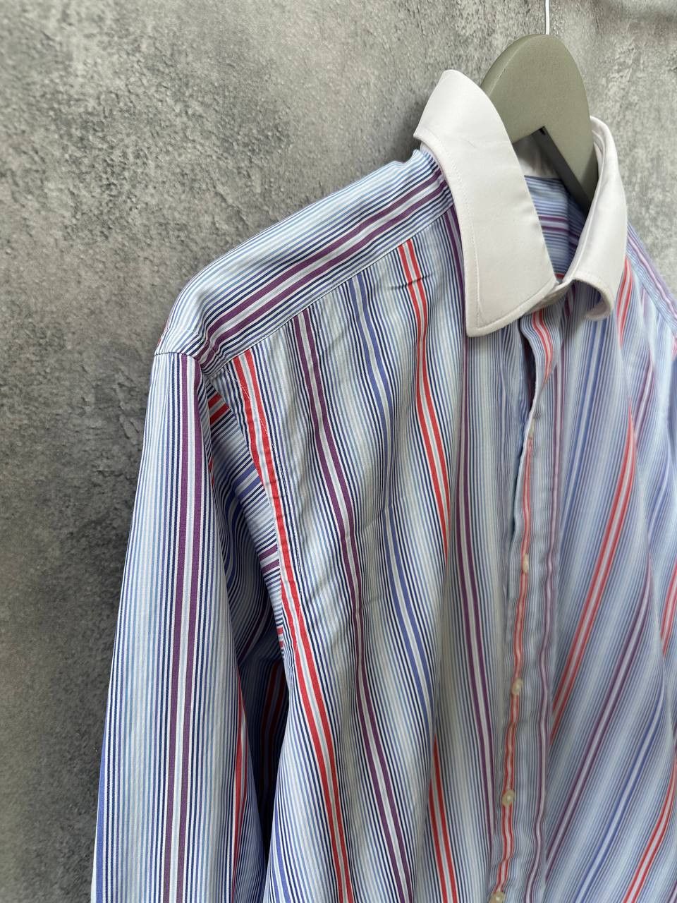 Designer Turnbull & Asser Stripe Dress Shirt Button Up England Luxury Size US L / EU 52-54 / 3 - 4 Thumbnail