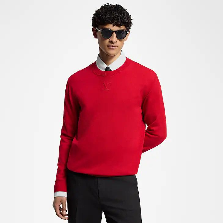Louis Vuitton LV Embossed Cashmere Crewneck Size US M / EU 48-50 / 2 - 2 Thumbnail