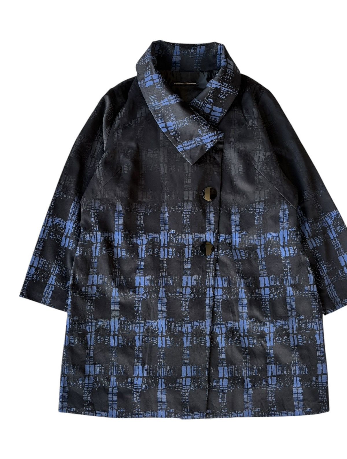 Gaultier Homme Objet × Jean Paul Gaultier 🔥GAULTIER HOMME OBJET ASYMMETRIC ABSTRACT BLUE PATTERN COAT Size US M / EU 48-50 / 2 - 4 Thumbnail