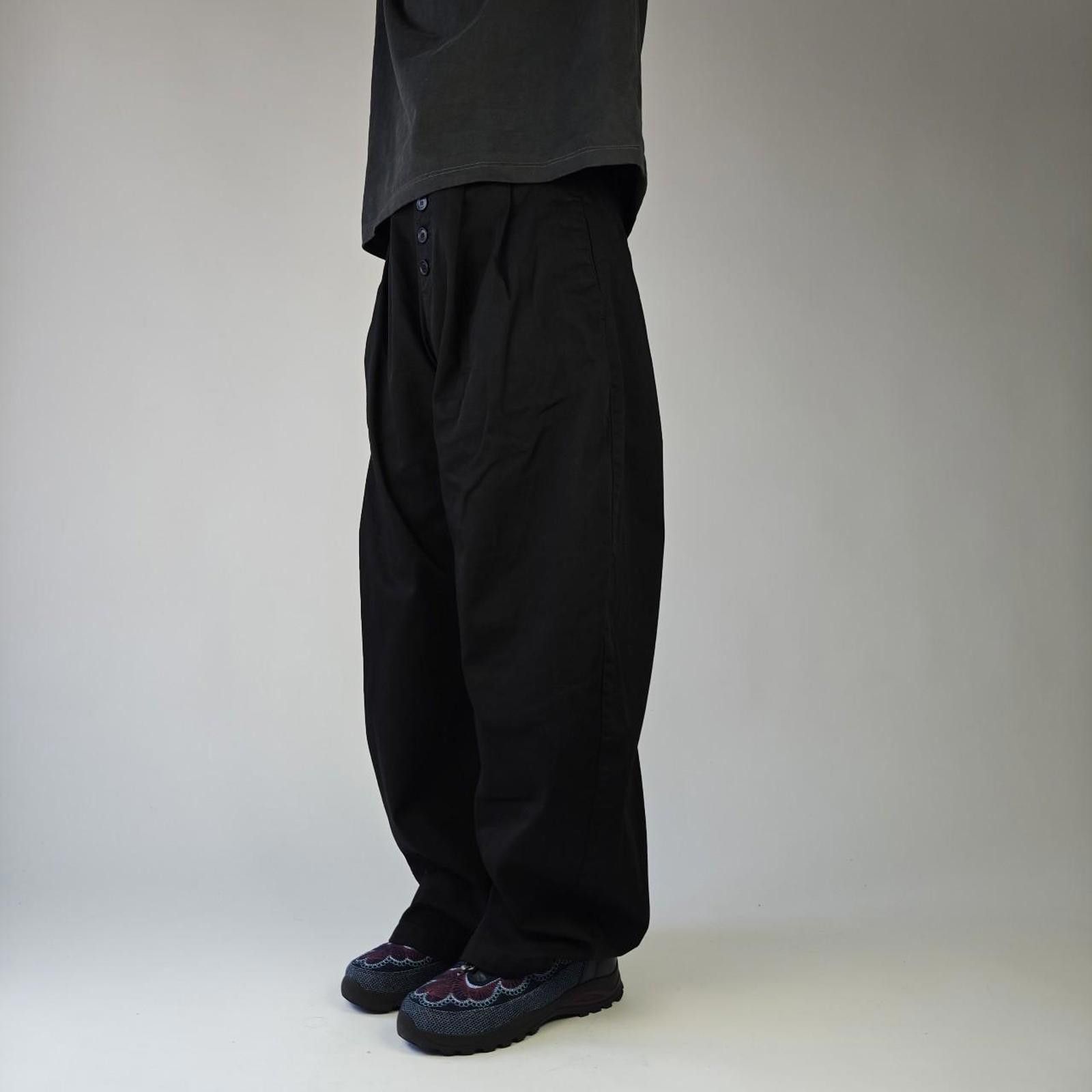 Other Black Wide Leg Button-Up Trousers Size US 34 / EU 50 - 2 Thumbnail