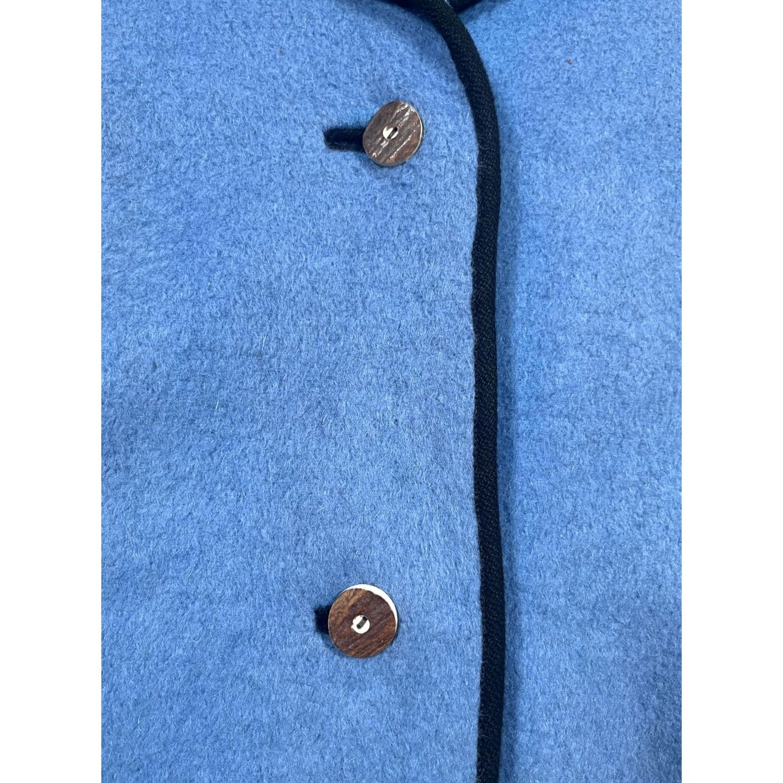 Vintage VINTAGE Hickory & Tweed Cape Women's 34 Blue Wool Floral Lined Button Mid Length Size XXS / US 00 / IT 34 - 5 Thumbnail