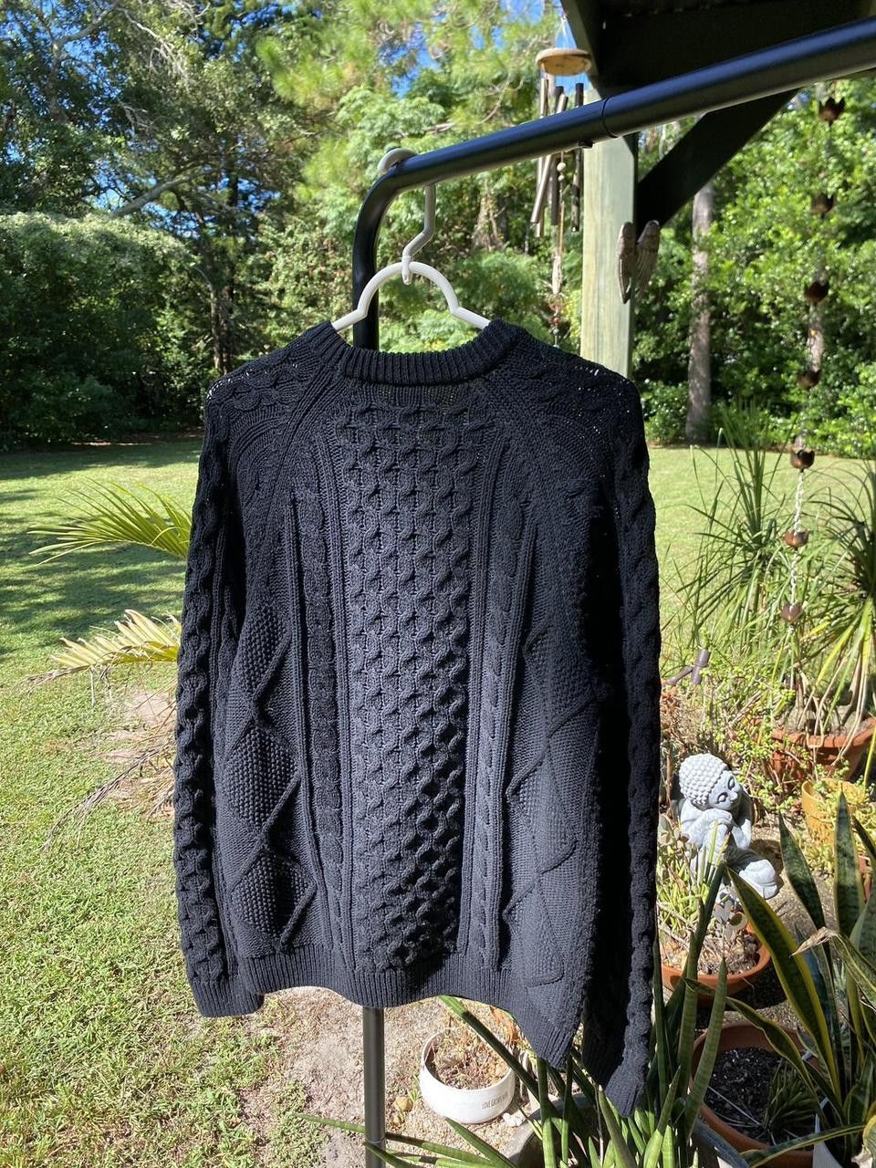 Nike Heavyweight Black Nike Check Logo Crochet Knit Sweater Small Size US S / EU 44-46 / 1 - 5 Thumbnail