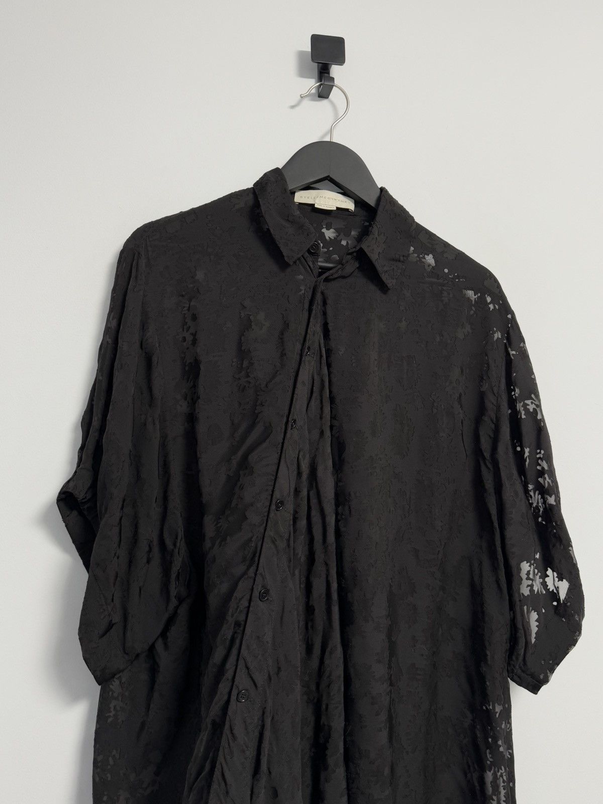 Stella McCartney STELLA MCCARTNEY Black Silk Ruched Shirt Blouse Top Size XL / US 12-14 / IT 48-50 - 4 Thumbnail