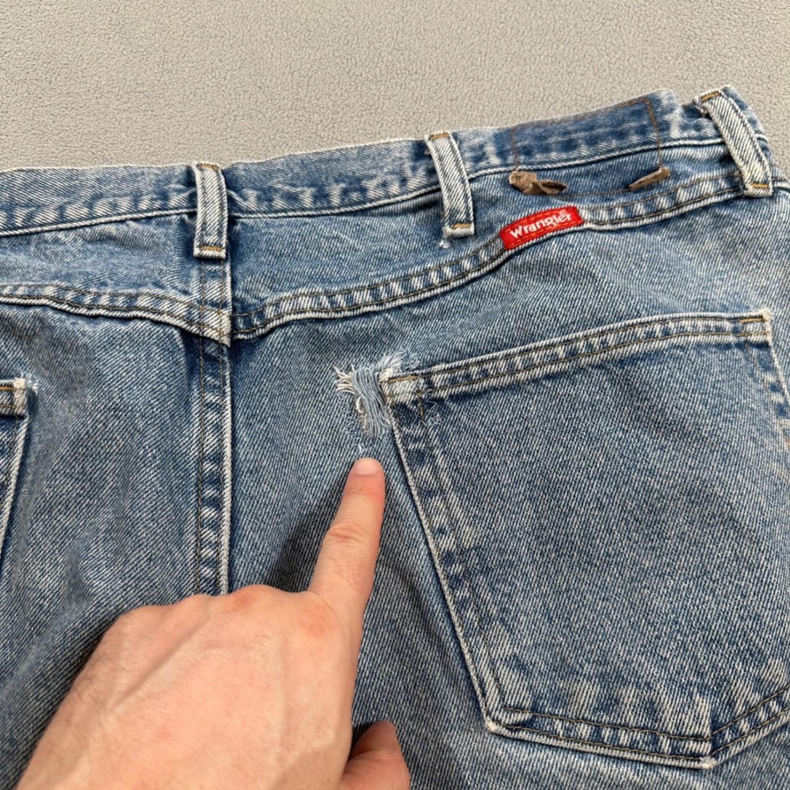 Wrangler Wrangler Jeans 40x32 Mens Light Wash Regular Fit Straight Size US 40 / EU 56 - 5 Thumbnail