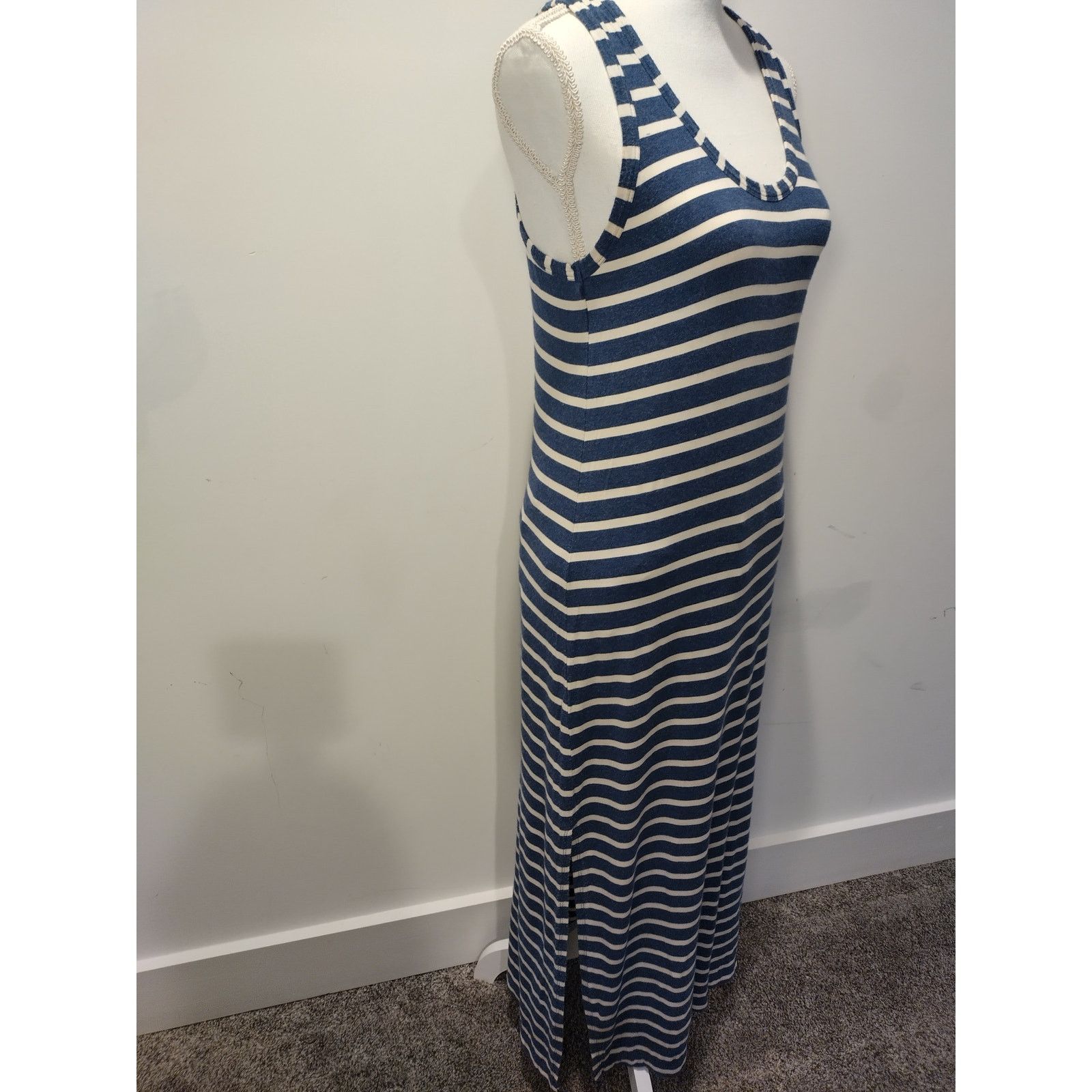 J.Crew J. Crew Women Maxi Dress Sleeveless Scoop Neck Blue White Size XS / US 0-2 / IT 36-38 - 3 Thumbnail