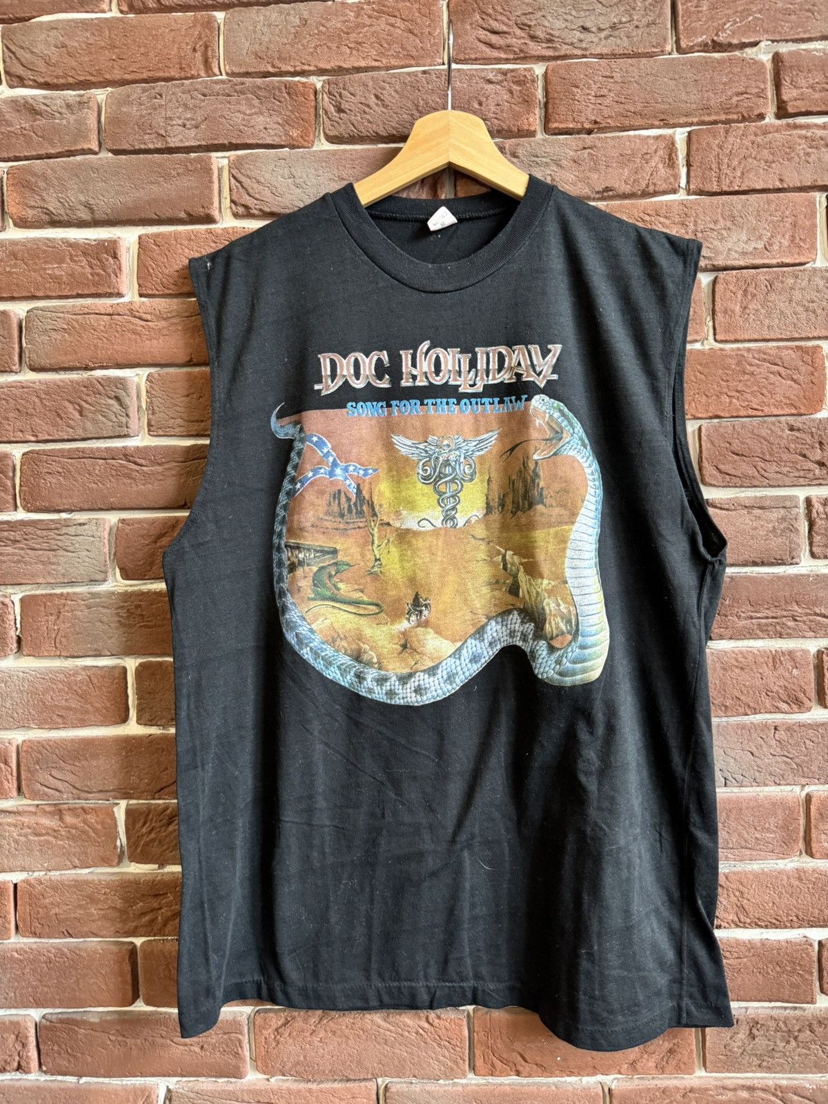 Band Tees Vintage 1989 Doc Holiday Song for Outlaw Rock Band Tee 90s Size US XL / EU 56 / 4 - 1 Thumbnail
