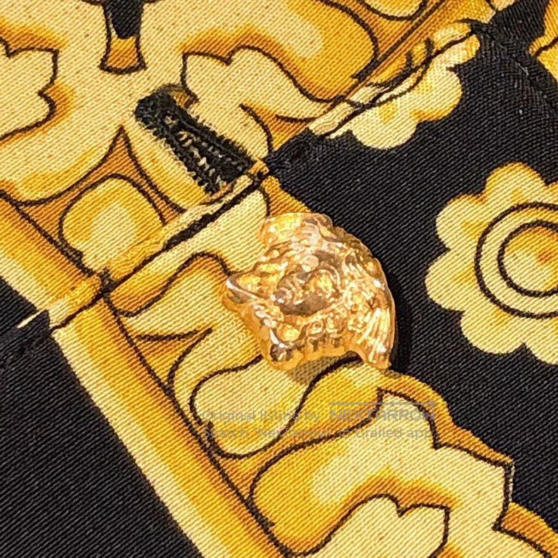 Versace Black gold baroque silk shirt