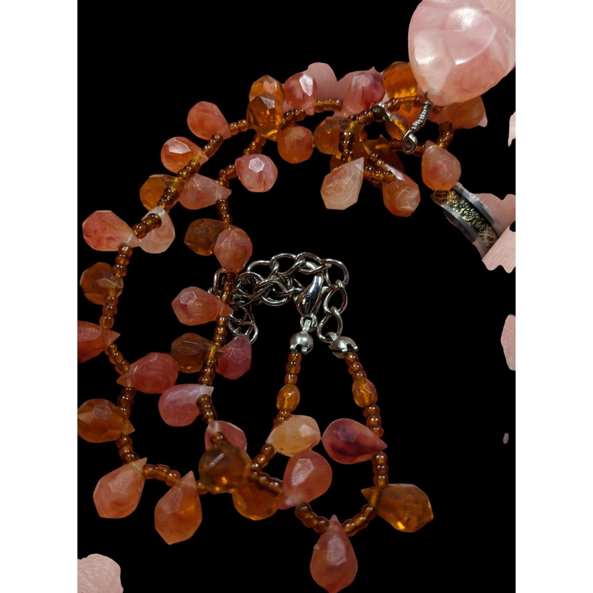Handmade Handcrafted Coquette Acrylic Necklace With Pink Teardrop Pen Size ONE SIZE - 5 Thumbnail