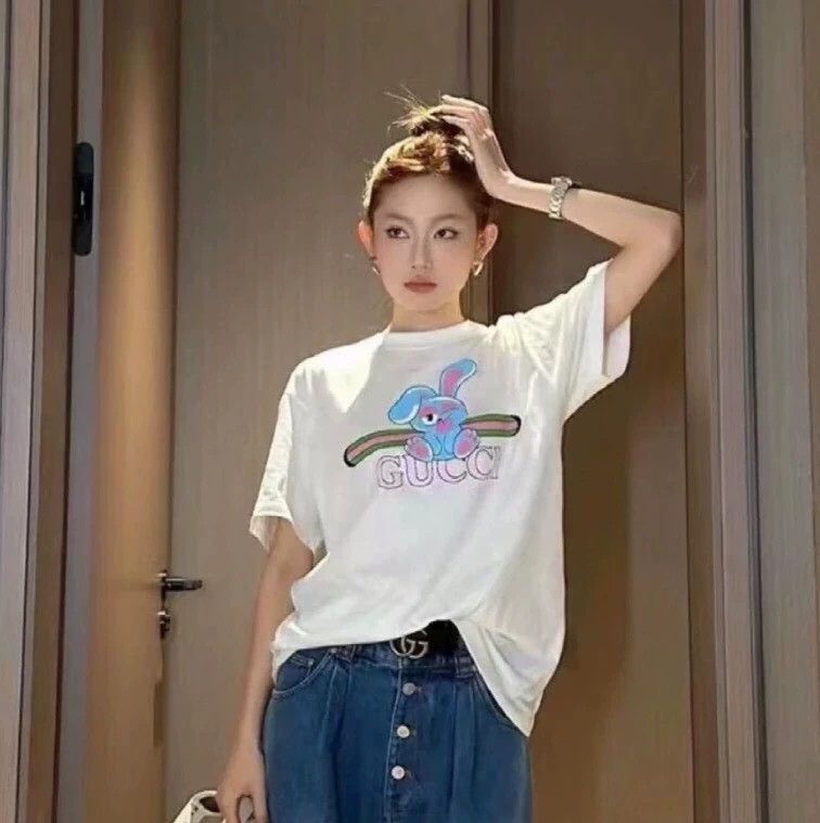 Gucci Gucci White rabbit letter printed cotton round-neck short- Size XS / US 0-2 / IT 36-38 - 9 Thumbnail
