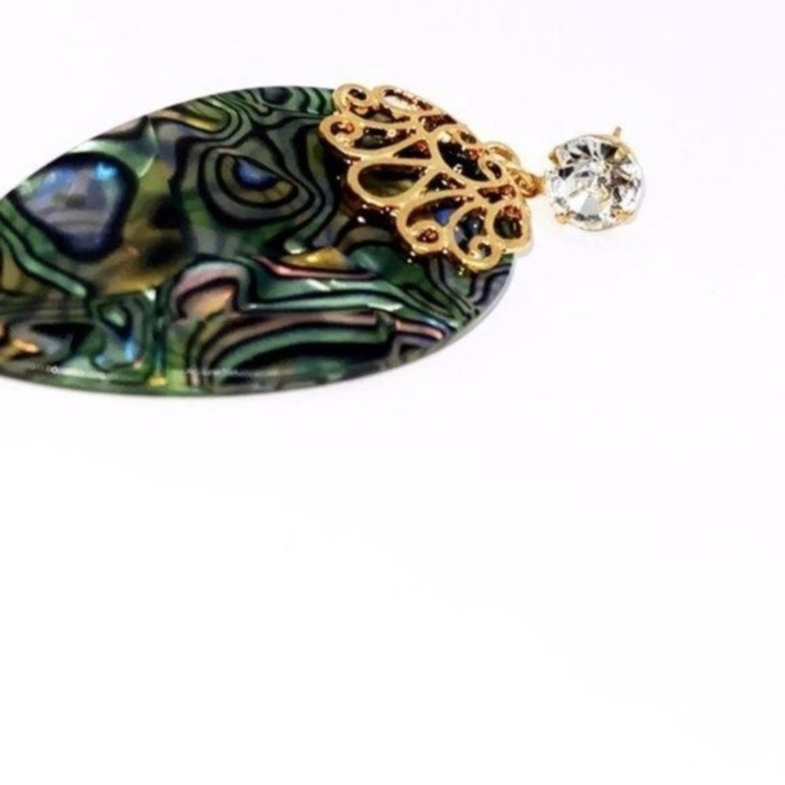 Other NWT Abalone Colored Gold-Tone Pear Dangle Earrings Size ONE SIZE - 3 Thumbnail