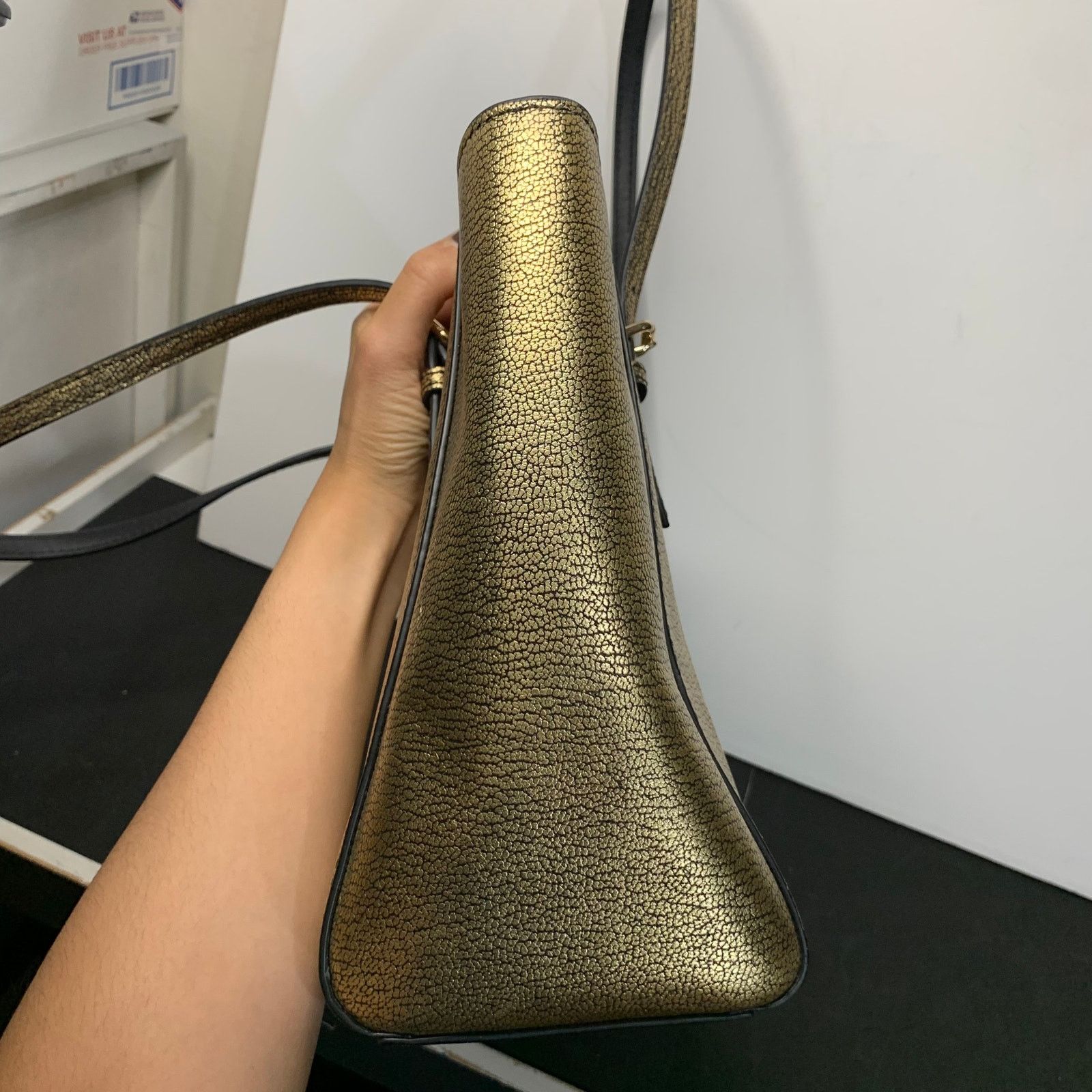 Coach Coach Gold Metallic Turnlock Tote Size ONE SIZE - 14 Thumbnail