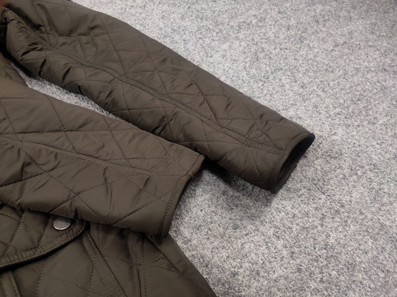 Barbour League Quilted Pocket Hooded Sherpa Green Jacket