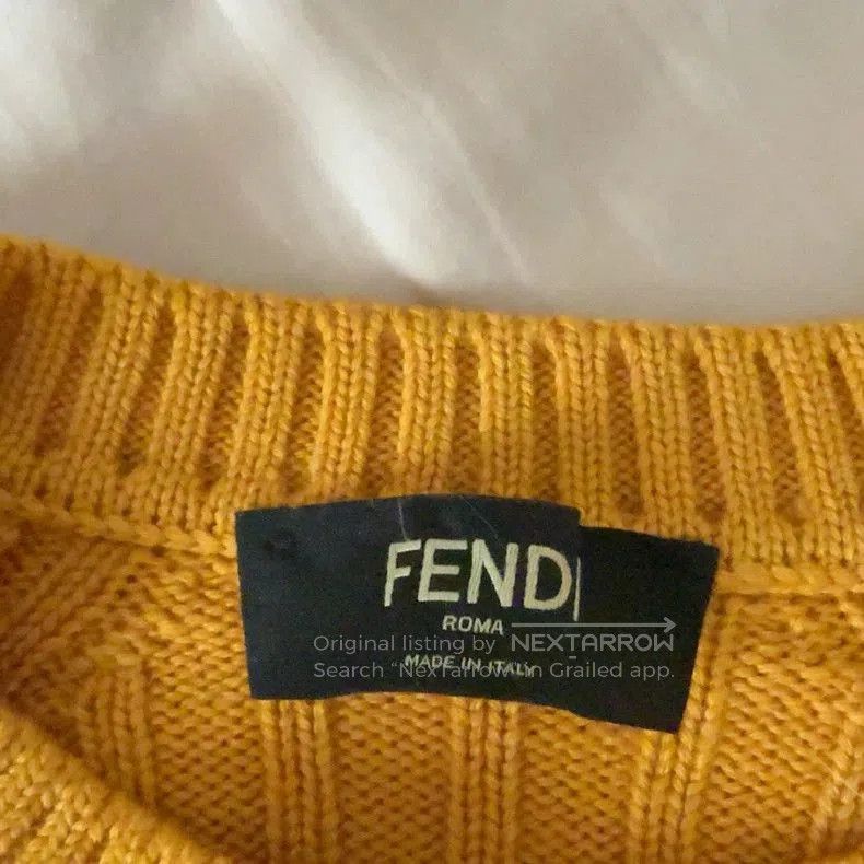 Fendi Fendi Yellow Ribbed Logo Sweater . Size US L / EU 52-54 / 3 - 2 Thumbnail