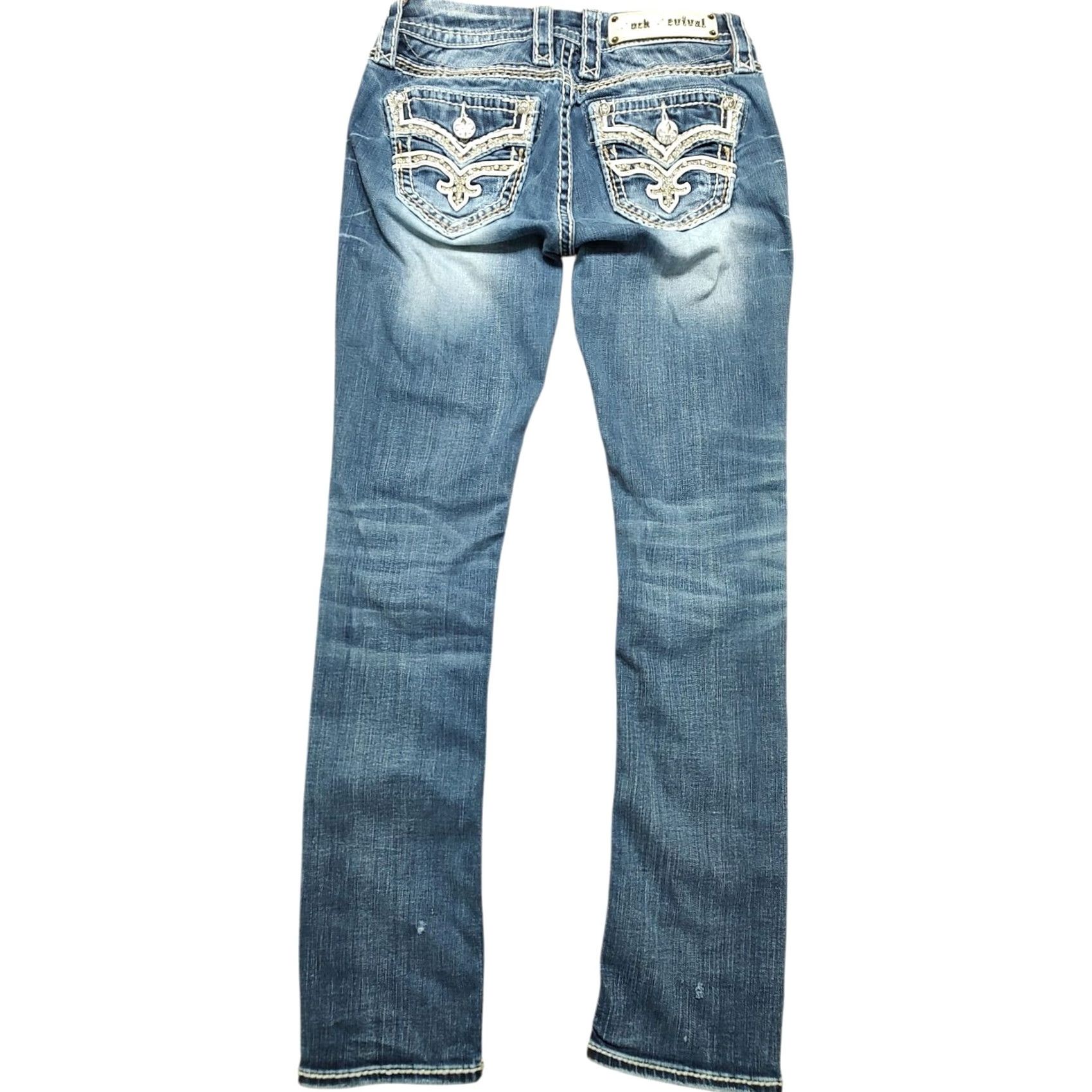 Vintage Rock Revival Karla Jeans Mid Rise Capri Skinny Denim Womens 25 Inseam 29 Blue Rock Revival Karla 25 Jeans Womens Skinny Denim Capris Size 42" / US 20 - 2 Thumbnail