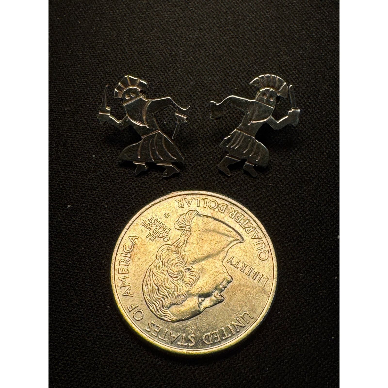Other Vintage 925 Sterling Silver Native Dancers Post Earrings Size ONE SIZE - 3 Thumbnail