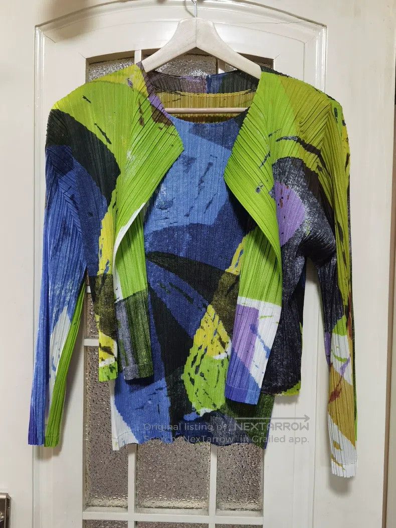 Issey Miyake Issey Miyake Color Block Cardigan Size XL / US 12-14 / IT 48-50 - 1 Thumbnail