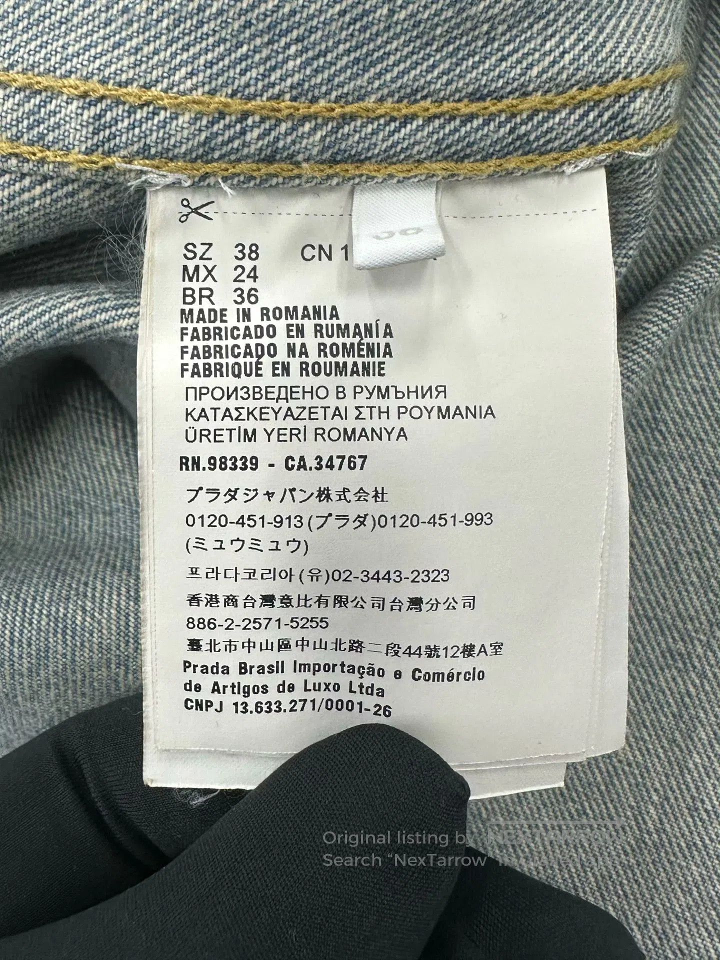 Prada Prada Blue Classic Triangle Logo Pocket Short Sleeve Jacke Size XS / US 0-2 / IT 36-38 - 4 Thumbnail