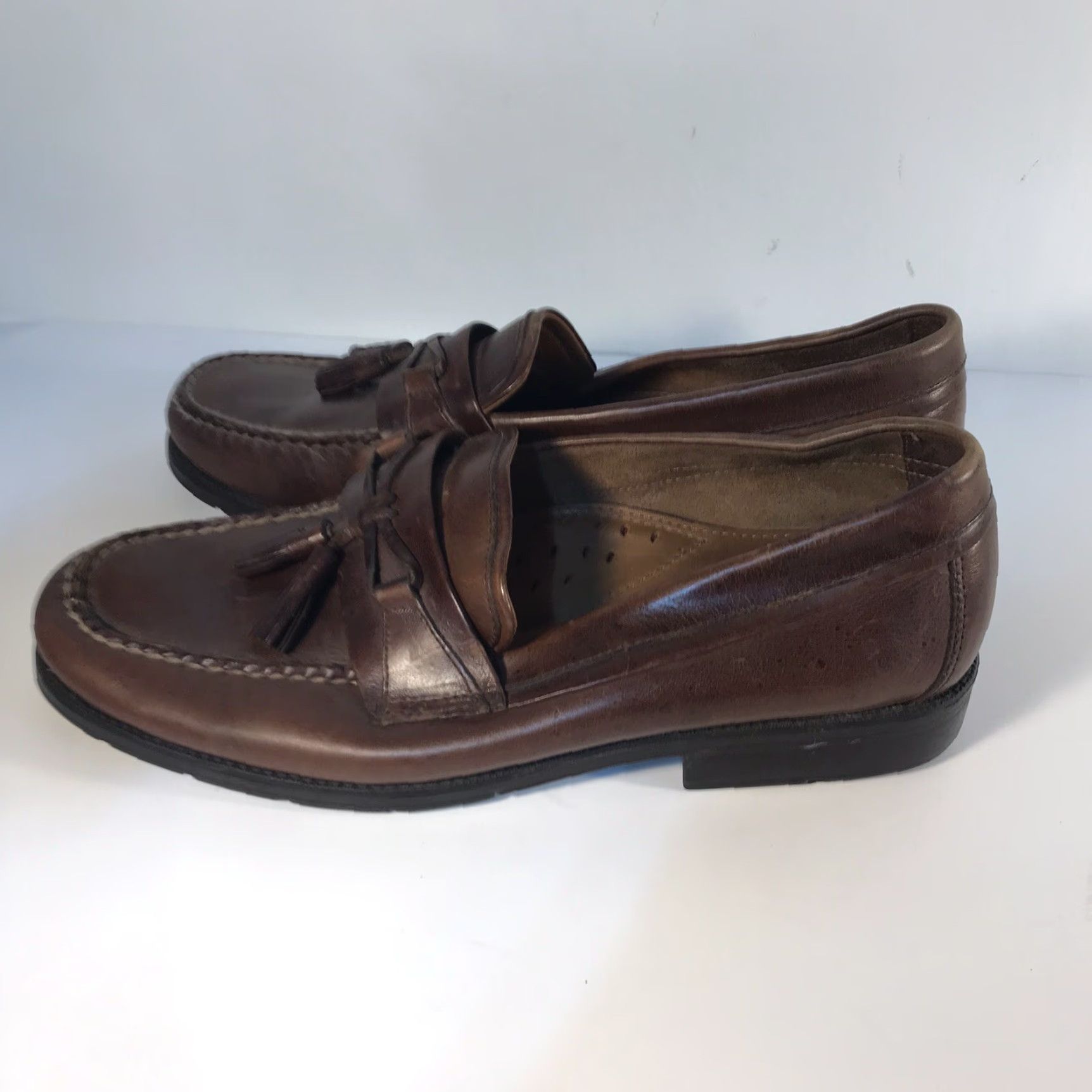 Vintage VINTAGE Bass Flex Adams Leather Loafers Men’s Size 11.5M Brown Casual Dress Shoes Tasseled Slip On Size US 11.5 / EU 44-45 - 3 Thumbnail