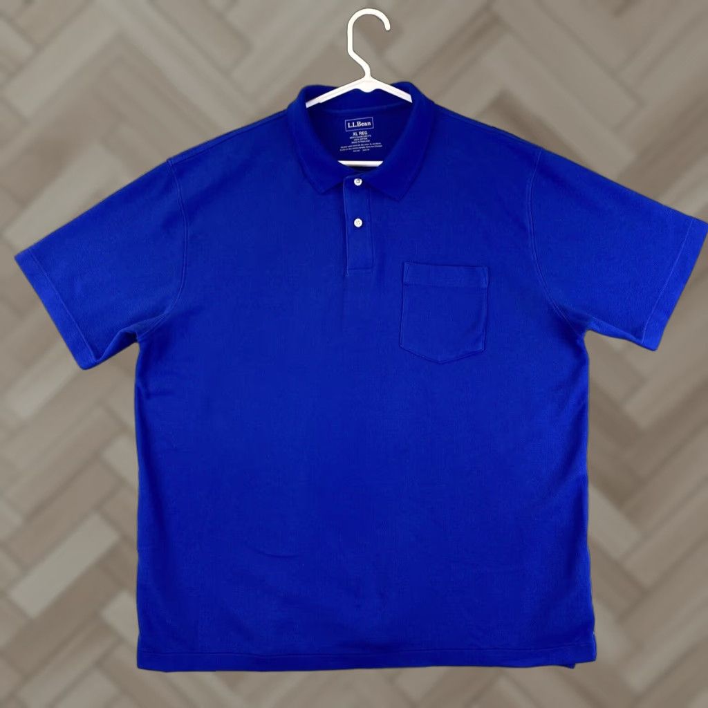 Vintage L.L. Bean Polo Shirt Mens XL Blue Traditional Fit Short Sleeve Cotton / 63-27 Size US XL / EU 56 / 4 - 1 Thumbnail