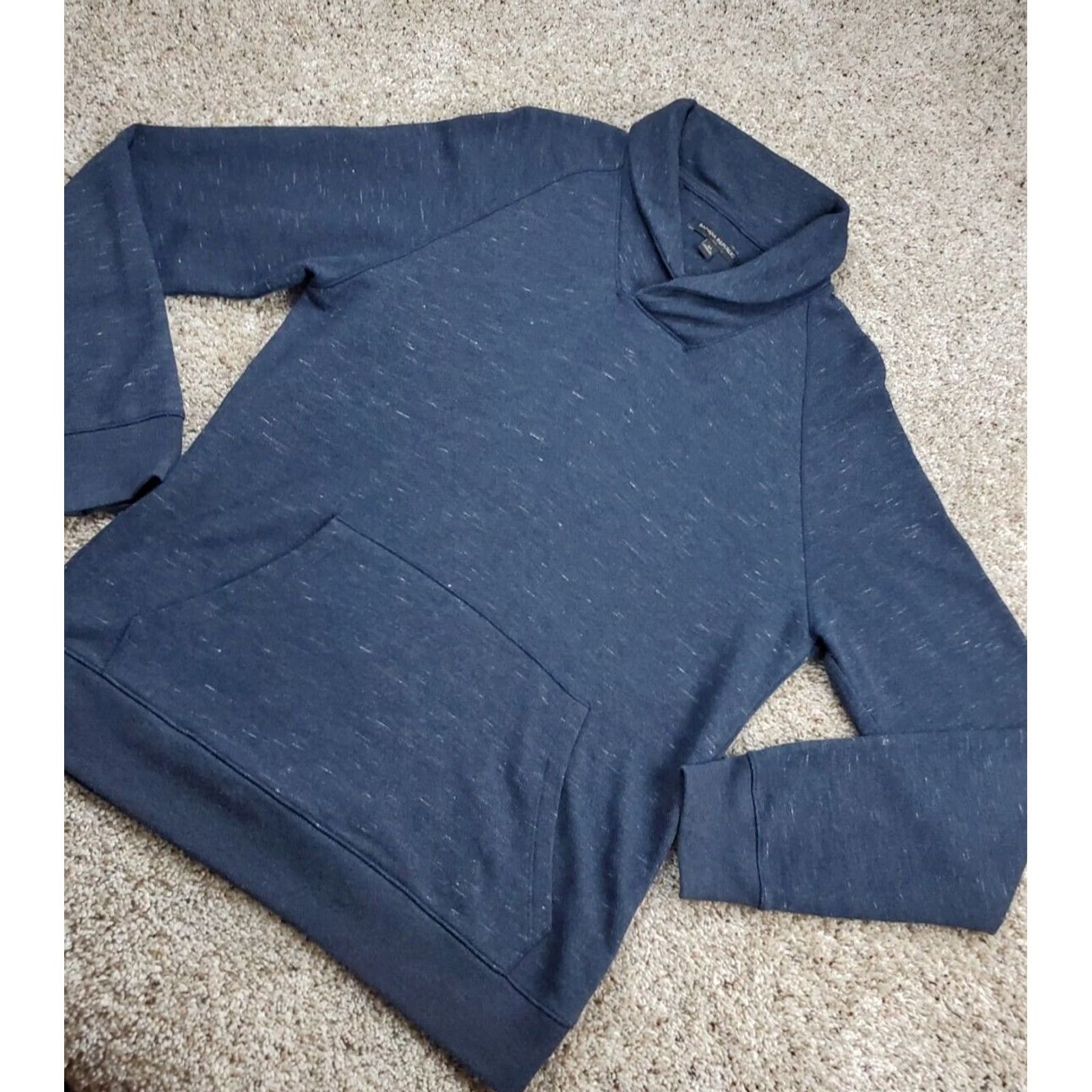 Banana Republic Banana Republic Sweatshirt Medium Mens Blue Pullover Collared Long Sleeve Pocket Hoodie? Size US M / EU 48-50 / 2 - 2 Thumbnail