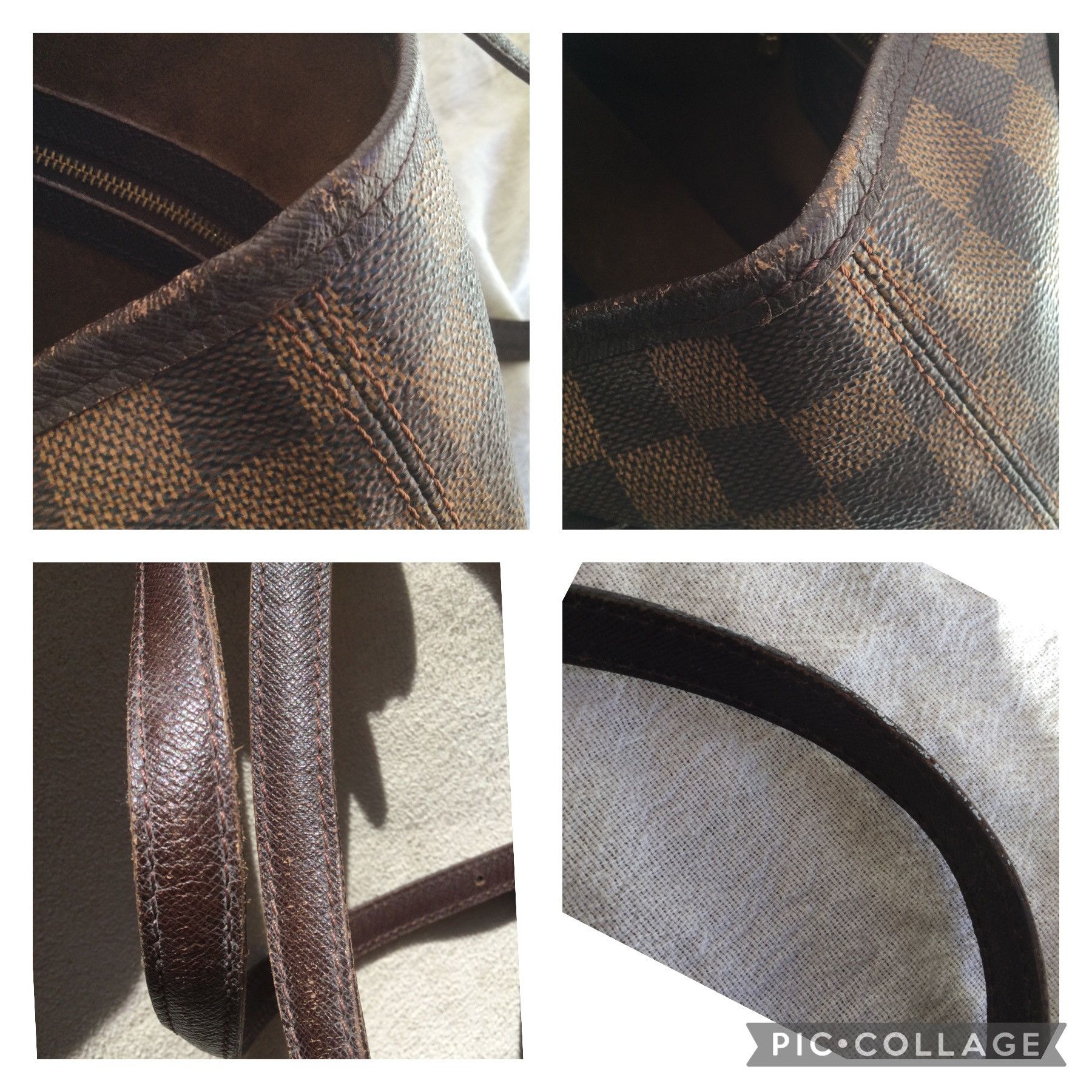 Louis Vuitton Pre-Owned Louis Vuitton Brown Checkered Bucket Bag Size ONE SIZE - 9 Thumbnail
