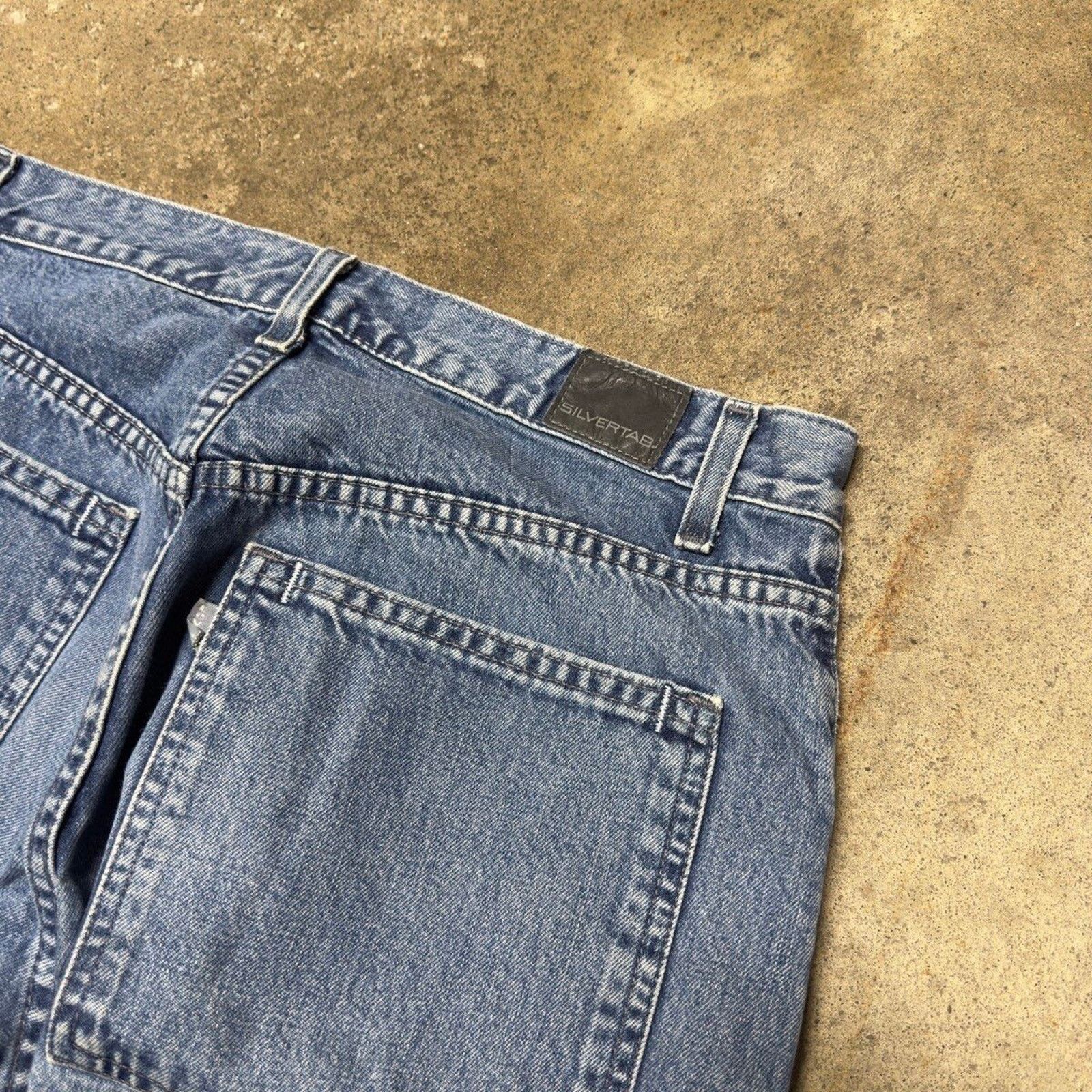 Levi's Levi's Silvertab Baggy Wide Leg Skater Jeans ERD Grunge Size US 34 / EU 50 - 6 Thumbnail